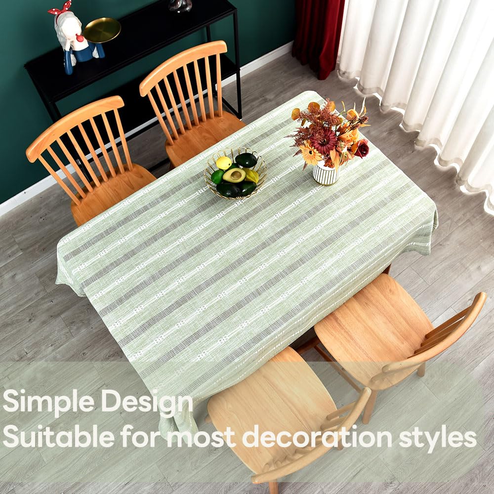 Yofori Heavy Duty Cotton Tablecloth for Square Table Sage Green Farmhouse Vintage Tablecloth Washable Rustic Table Cover (Sage Green, Rectangle, 52''x52'', 4 Seats)