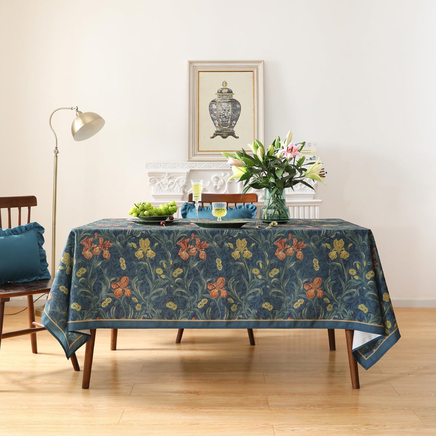 patdrea Vintage French Linen Tablecloth,Square,55"x55"-Herbert C