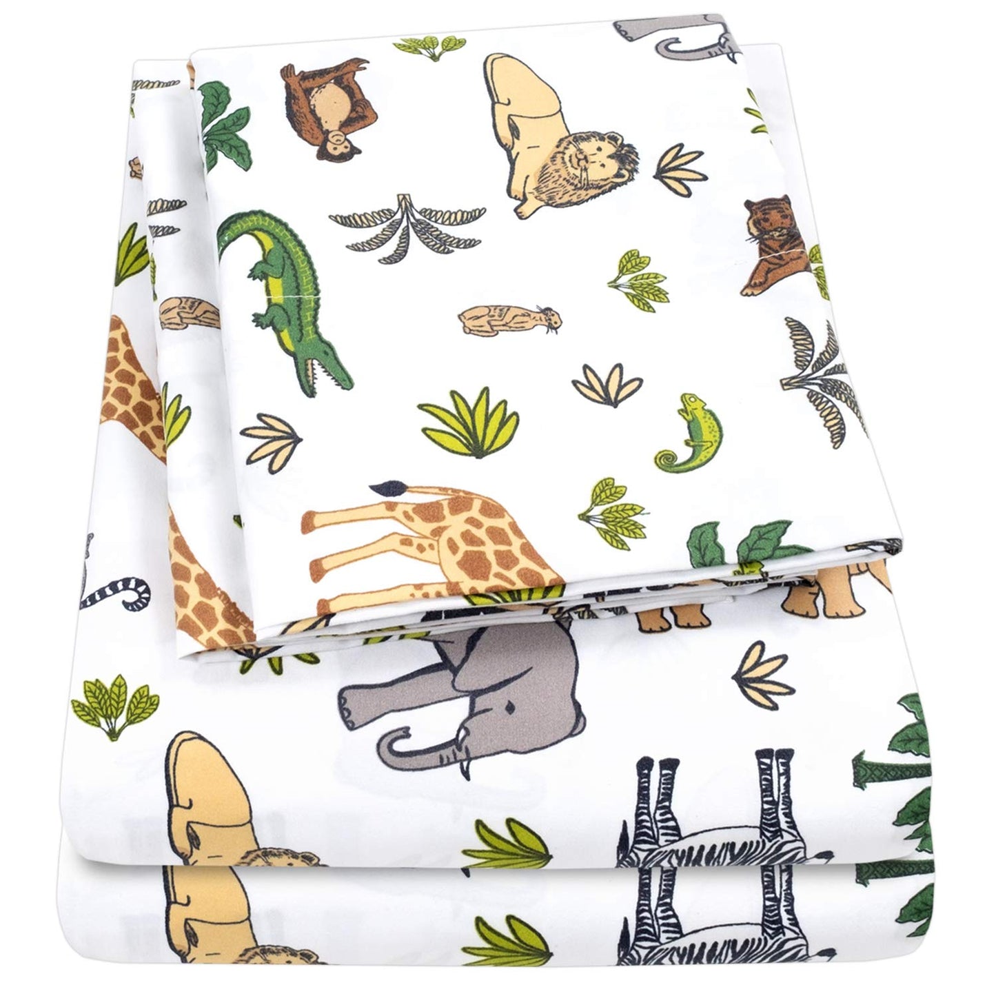 1500 Supreme Kids Bed Sheet Collection - Fun Colorful and Comfortable Boys and Girls Toddler Sheet Sets - Deep Pocket Wrinkle Free Soft and Cozy Bedding - Twin XL, Wild Animal