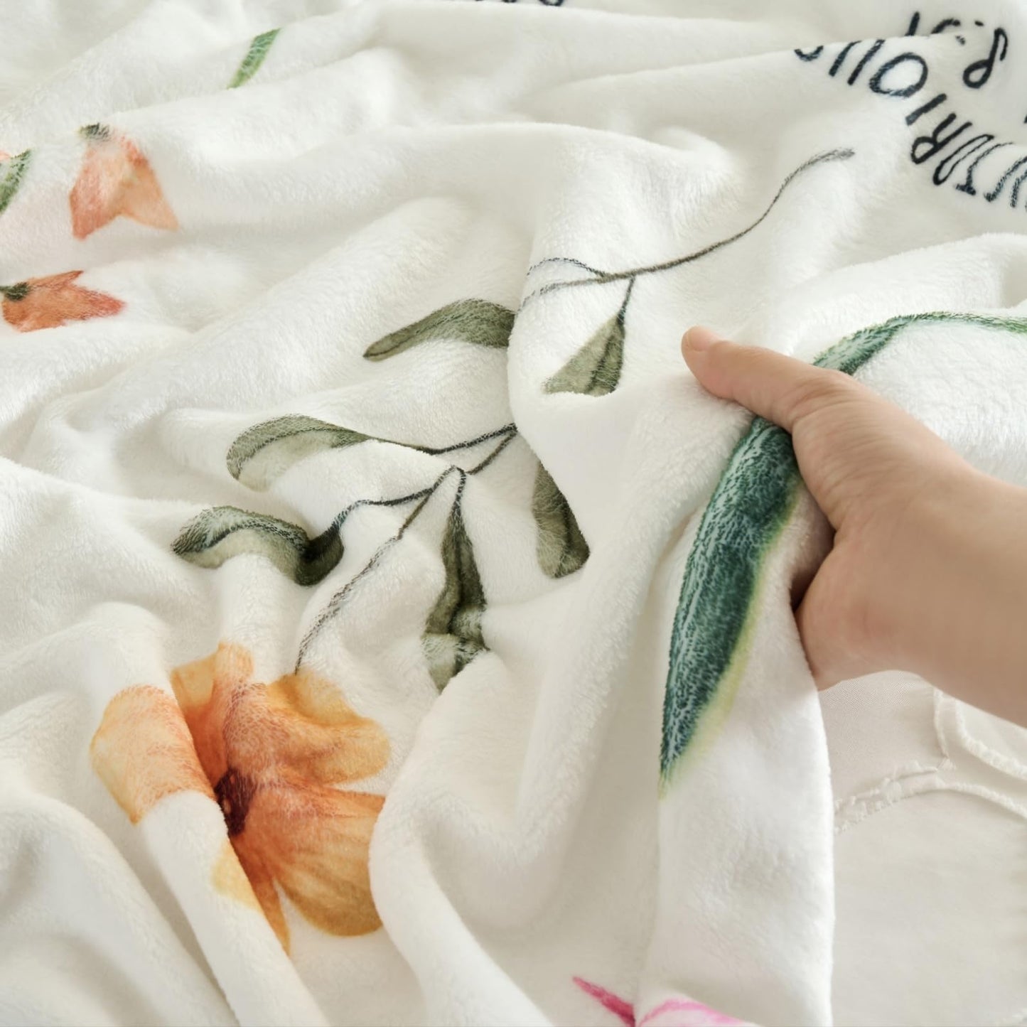 Jungle Star Beige Christian Blanket with God Says You are & Floral Design, Inspirational Religious Gifts for Women - Faith Based Throw Blanket for Mom, Friend, Birthday