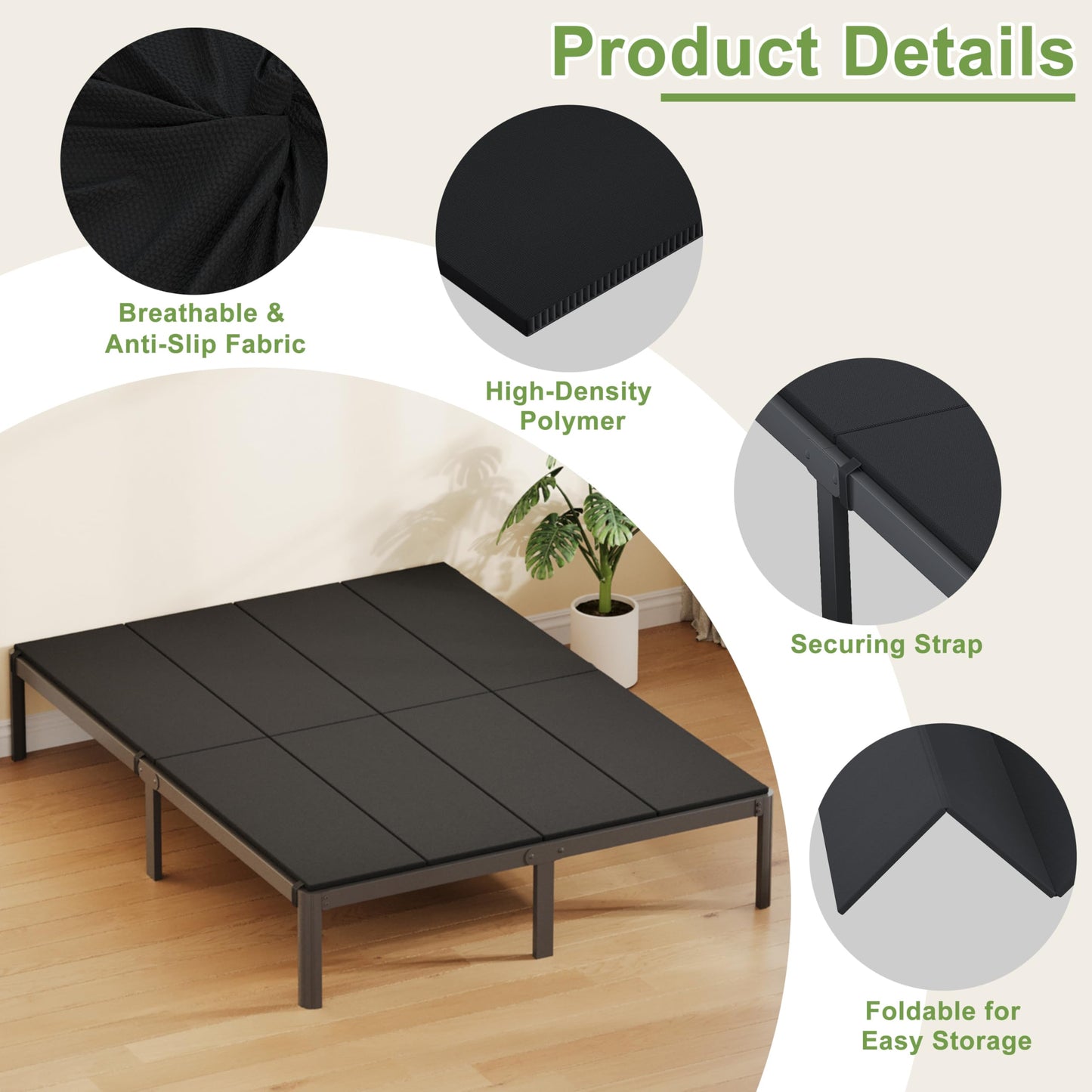 Yicensen Bunkie Board King, High Density King Size Bunkie Board, Bed Support, Moisture-Resistant, Anti-Slip, Breathable