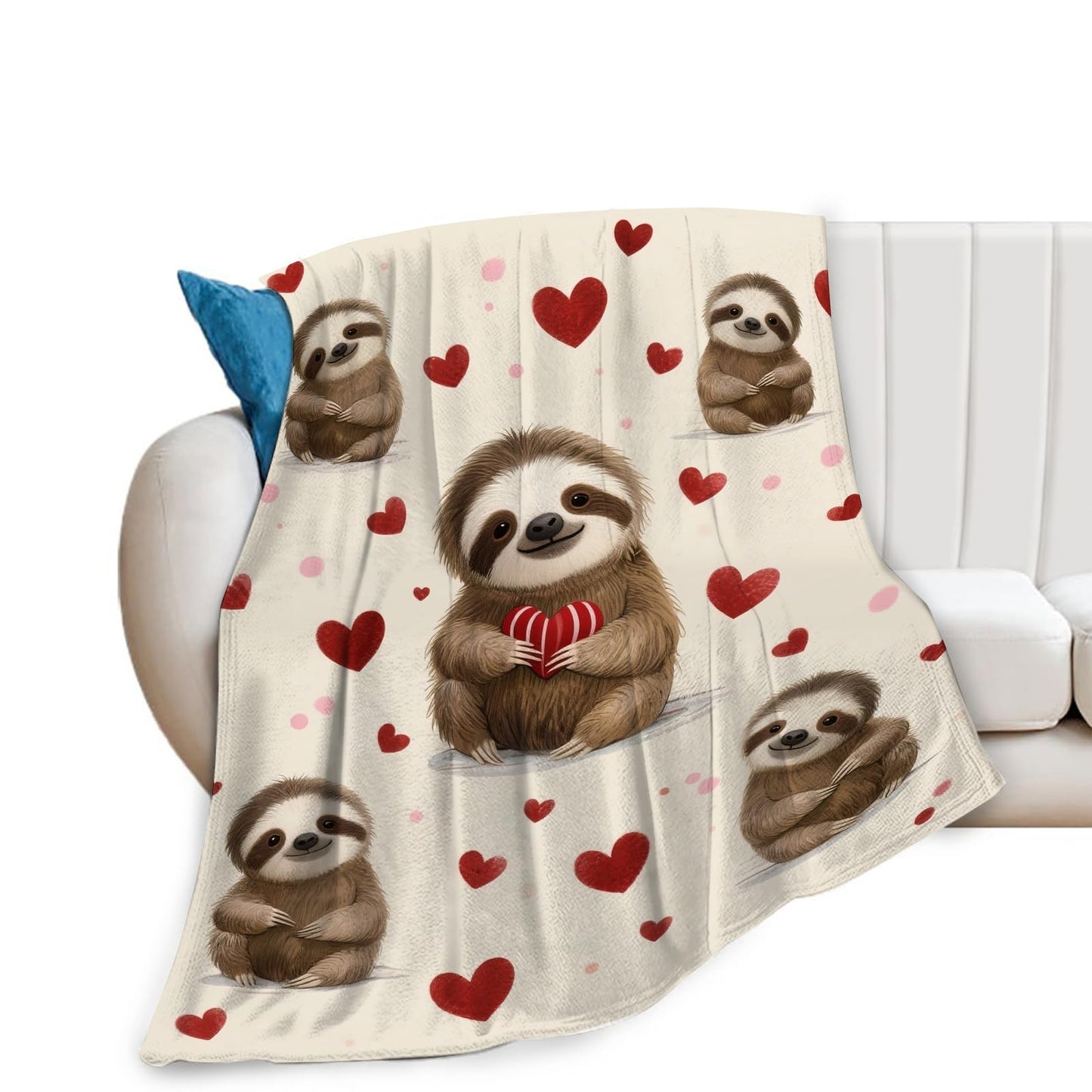 Sloth Blanket, Soft Plush Fleece Animal Throw Blanket - Cozy Warm Stuff Blankets Bedding Sloth Gifts for Women Girls Kids Adults 40"X50"