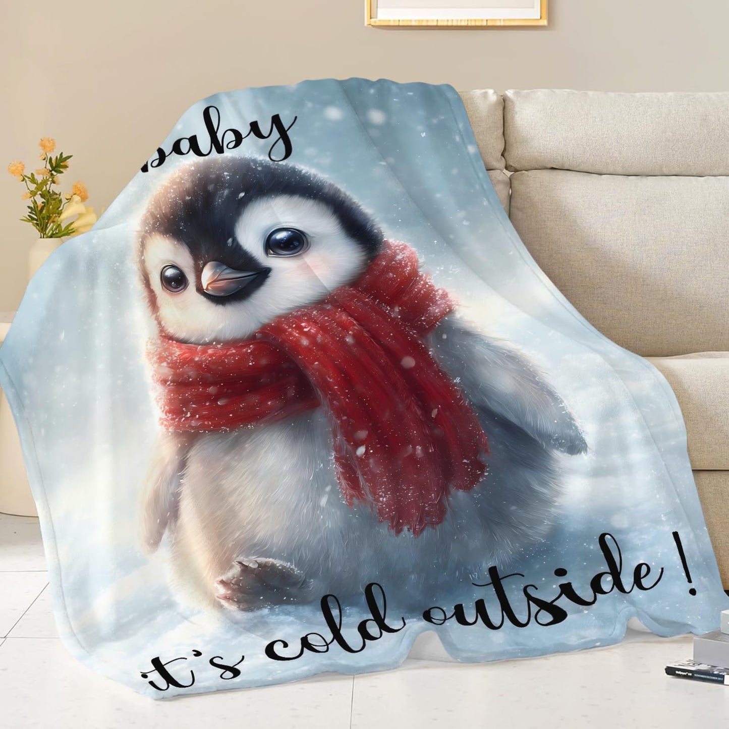 Baegopa Penguin Blanket Gifts Throw 50"X40"