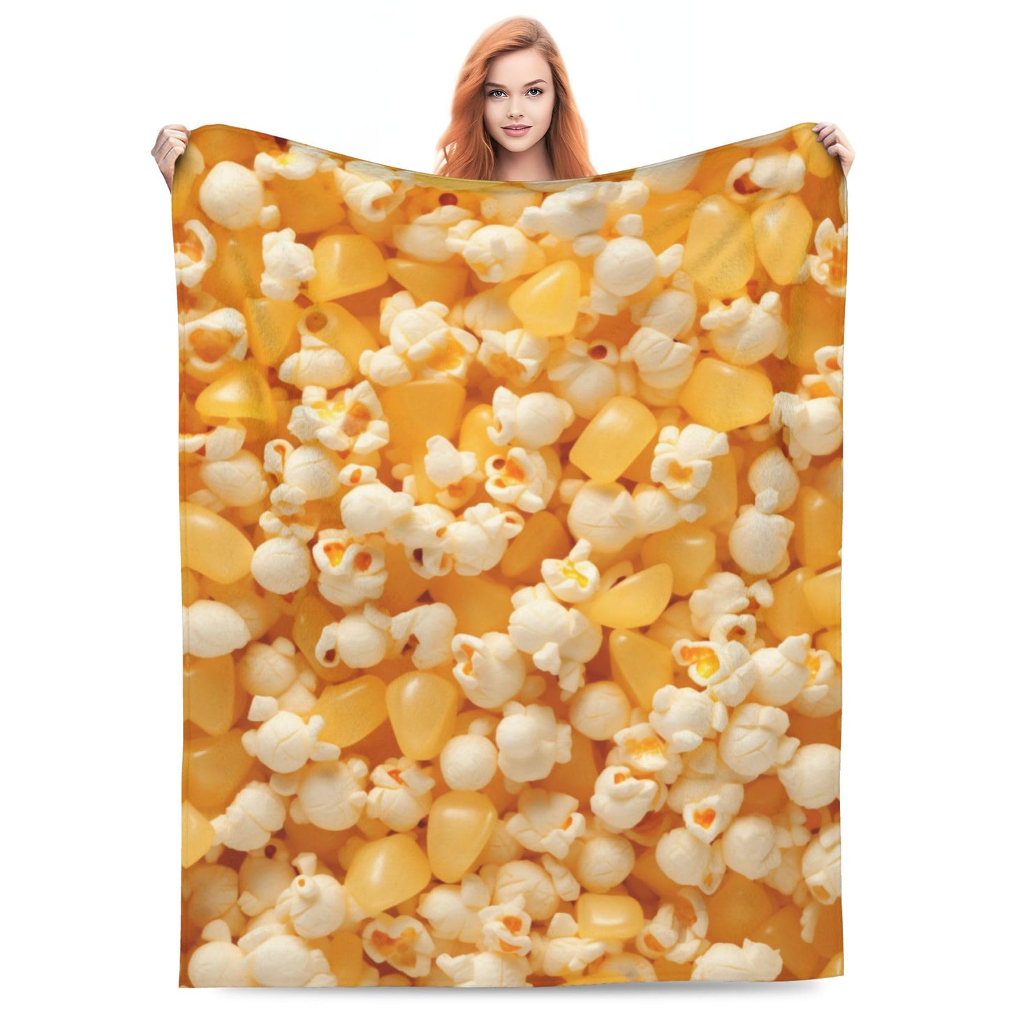 Popcorn Pattern Blanket Funny Food Soft Throw Flannel Blankets for Bed Couch Bedroom Living Room 60"x50"