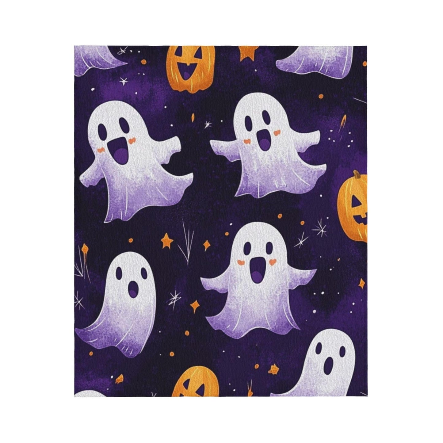 CDSASHCA Spooky Cute Flannel Blanket,Soft Fleece Throw with Smiling Ghosts Motif,Lightweight & Warm,Ideal for Fall Snuggles Or Festive Presents,Vibrant Design,Gifts for Friedns and Family 50X60 Inch