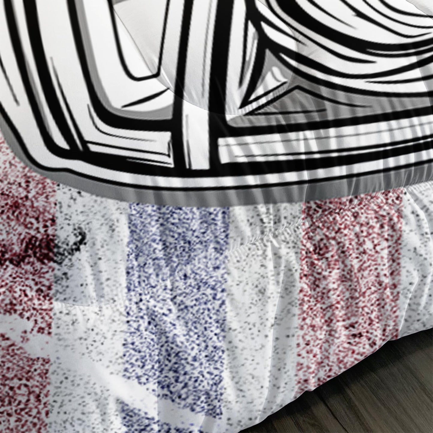 QOOMO Baseball Kids Bedding Set,Cartoon Helmet Print Comforter Set Queen Size for Baseball Fan Room Decorat,Soft Lightweight Bed Set All Season,1 Comforter Set 2 Pillowcases