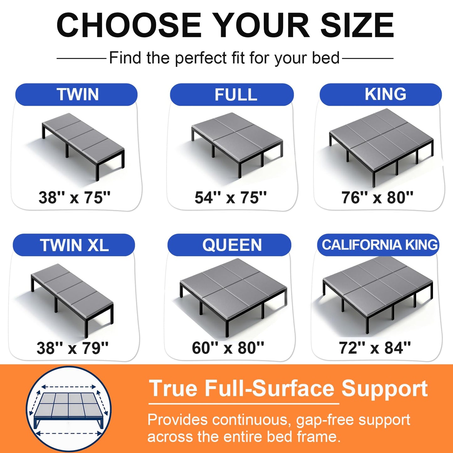 LAVEVE Heavy Duty 10mm Bunkie Board King Size 76'' x 80'', Breathable Bed Support Board to Prevent Sagging Mattress, with Anti-Slip Dots, Fits Metal Bed Frames, Slatted Frames, and Sofa Beds