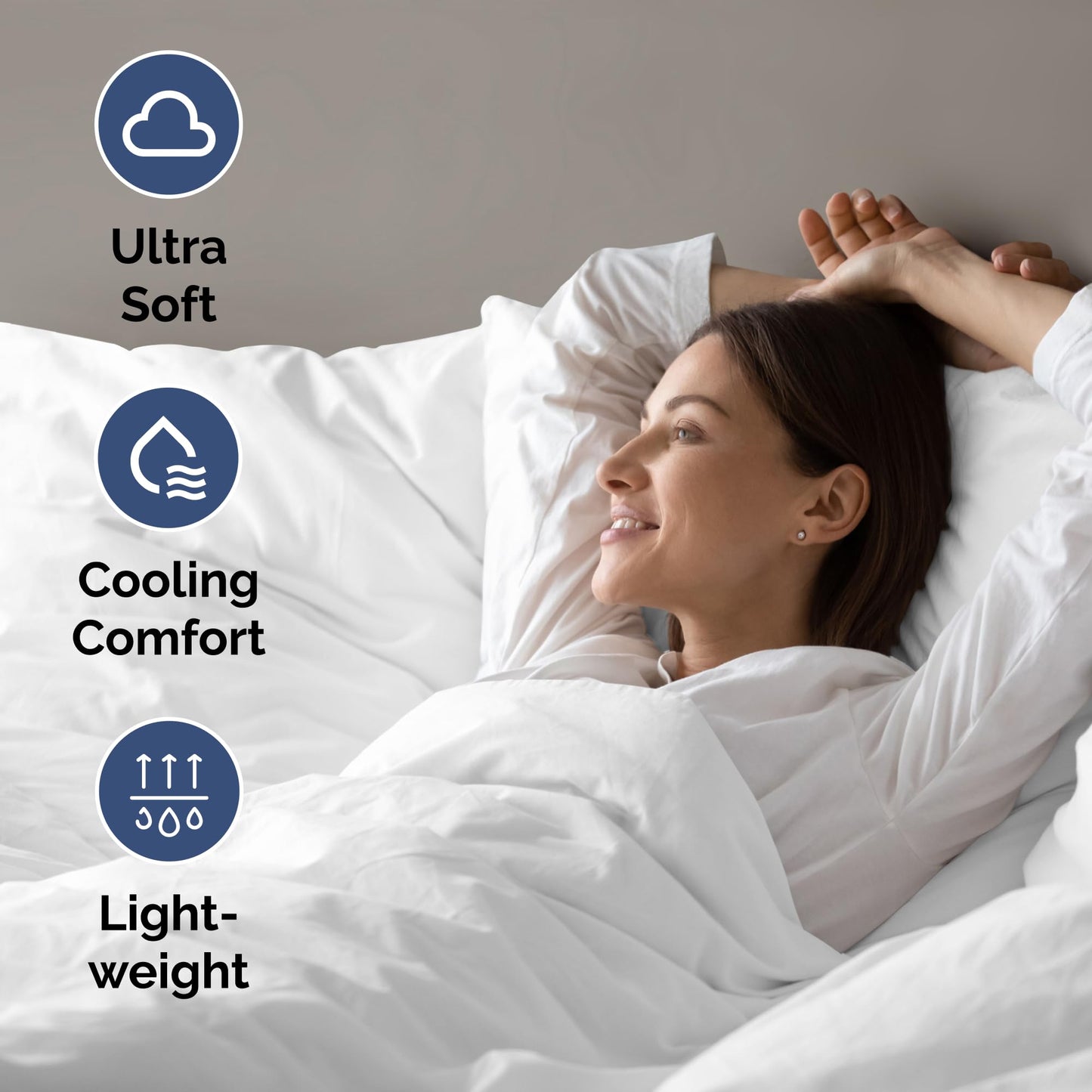 Air Mattress Sheet Set for Queen Size - 4 Piece Breathable & Cooling Sheets w/ Extra Deep Pockets - Fits Inflatable & Blow Up Air Mattresses Up to 24 Inches Thick - Ultra Soft & Wrinkle Free - White