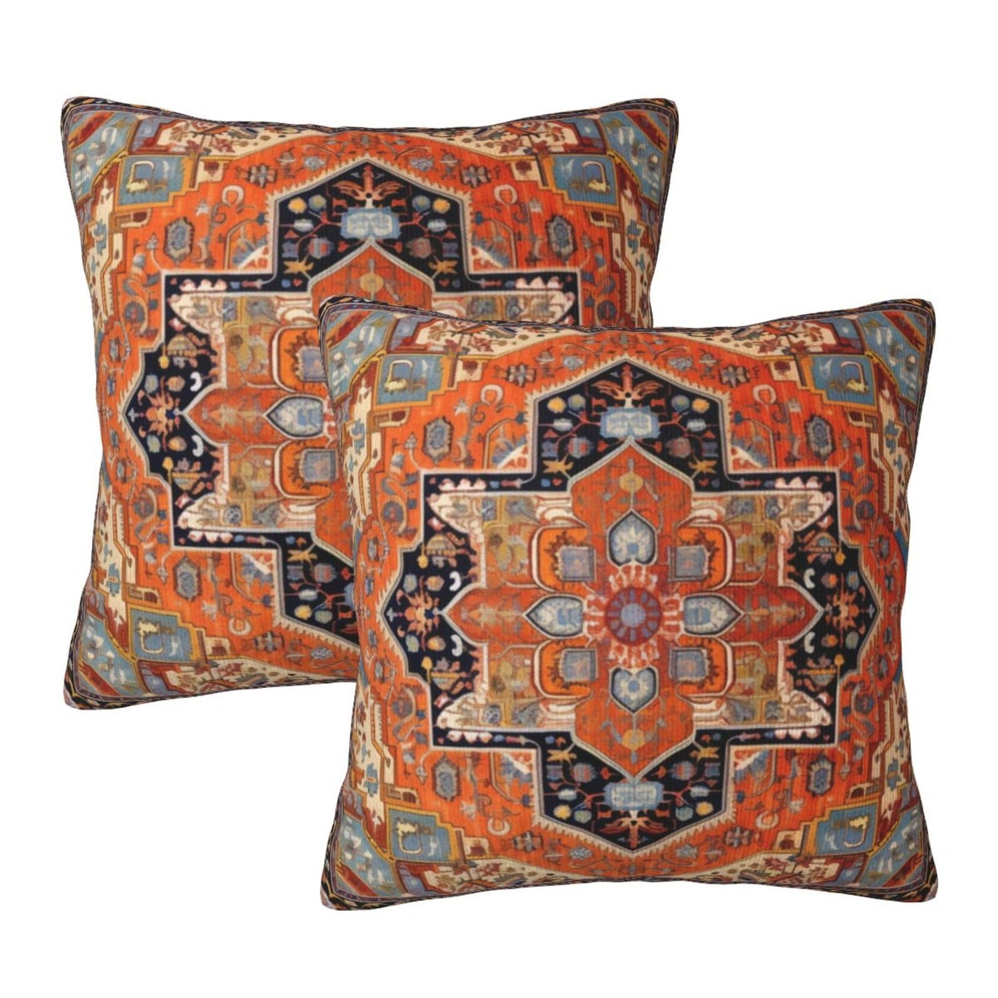 aipoase Geometric Bohemian Throw Pillow Covers 18 X 18 Inch Set of 2 Pillow Cases Decoration Cushion Cover for Sofa Bedroom Living Room Outdoor