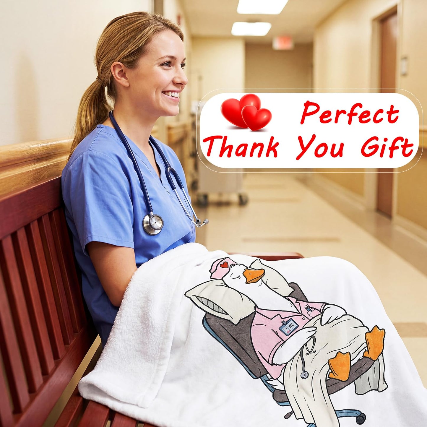 Gilprop Nurse's Official Nap Blanket Gifts 50 x 60 Inch, Soft Cozy Flannel Throw Blanket for CNA Week Appreciation Gifts Nursing Student Graduation Supplies