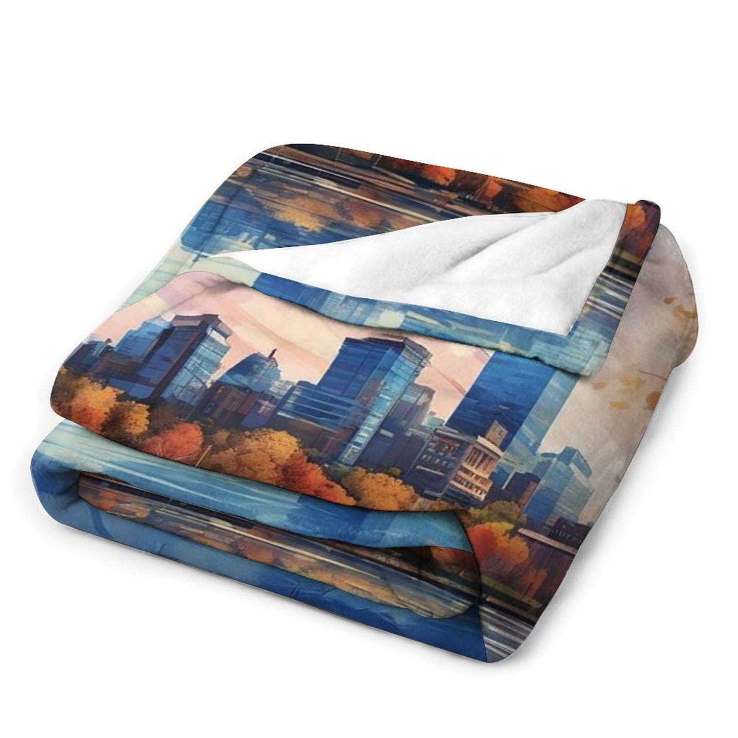 Boston Massachusetts City Skyline Landscape Abstract Blanket Soft Flannel Lightweight Blanket Outdoor Travel Carry Living Room Bedroom Sofa Decoration Gifts 60x80 Inch