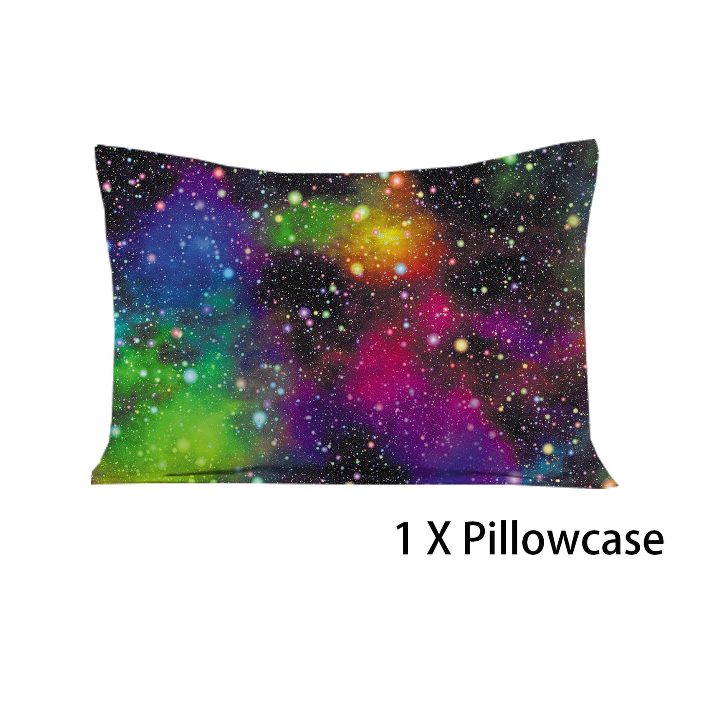 NiuOne Galaxy Fitted Sheet Set Rainbow Space Sheet Set for Girls and Boys Twin Bed 2PCS 1 Deep Pocket Sheets with 1 Pillowcases Wrinkle Free Microfiber(16,Twin)