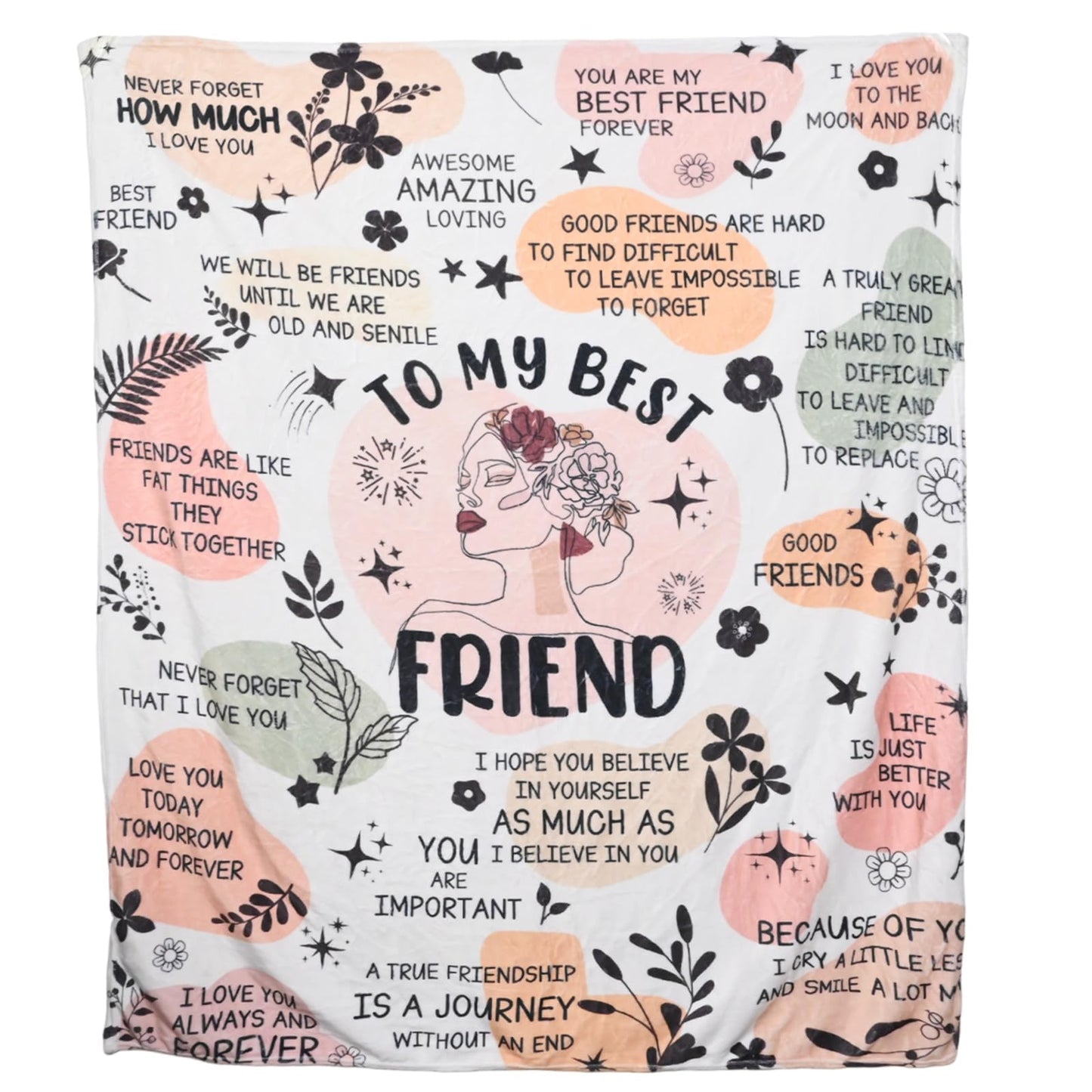 Aynaxcol Best Friend Blanket, Best Friend Birthday Gifts for Women, 60"x50" Cozy Bestie Throw Blanket Gift for Friendship BFF Soul Sister Graduation Woman Friends Unique Presents