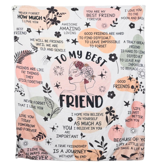 Aynaxcol Best Friend Blanket, Best Friend Birthday Gifts for Women, 60"x50" Cozy Bestie Throw Blanket Gift for Friendship BFF Soul Sister Graduation Woman Friends Unique Presents