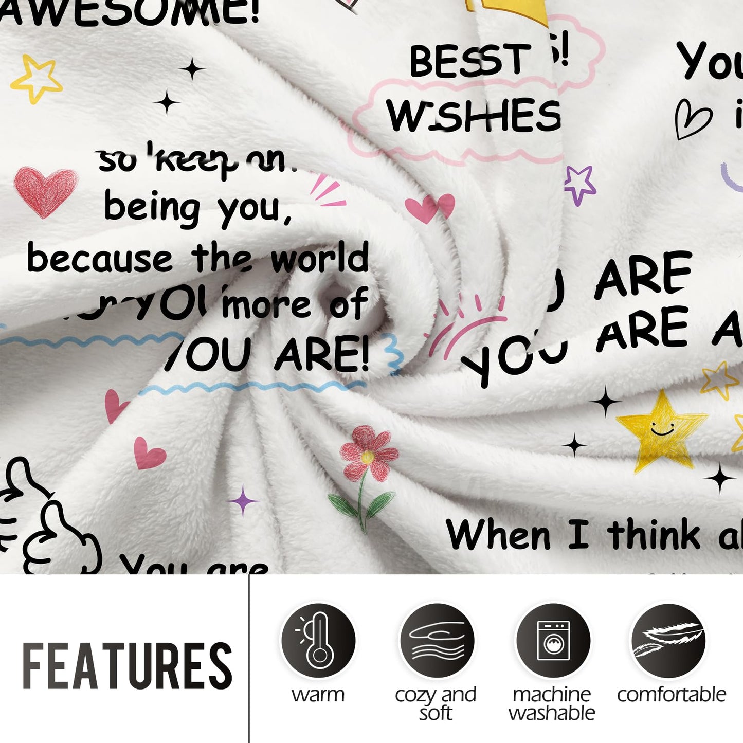 Levens Appreciation Blanket 60”x50” Thank You Gifts for Women Men, Appreciation Gifts for Coworker Paraprofessional Volunteer Caregivers Teacher Friends, Soft Flannel Throw Inspirational Quote Gift