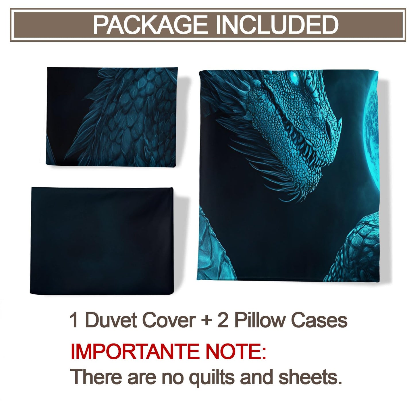 PAISUOQ Western Dragon Duvet Cover King, Magic Dragons Comforter Cover with Zipper Ties, Fantasy Animals Bedding Set, 3 Pieces with 2 Pillow Cases, Home Decor & Gifts