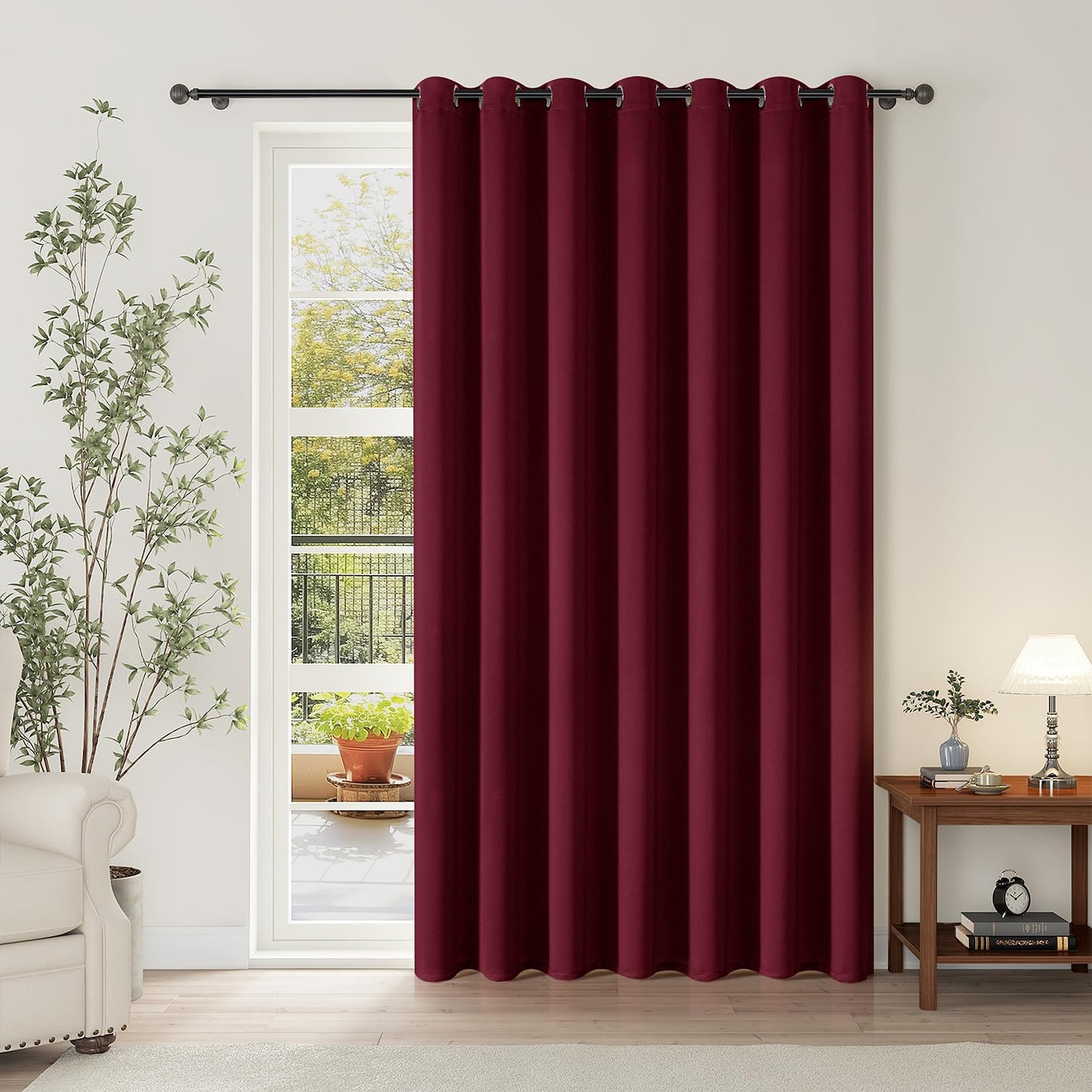 ChrisDowa Room Divider Curtains 84 Inches Long Sliding Door Curtain 1 Panel