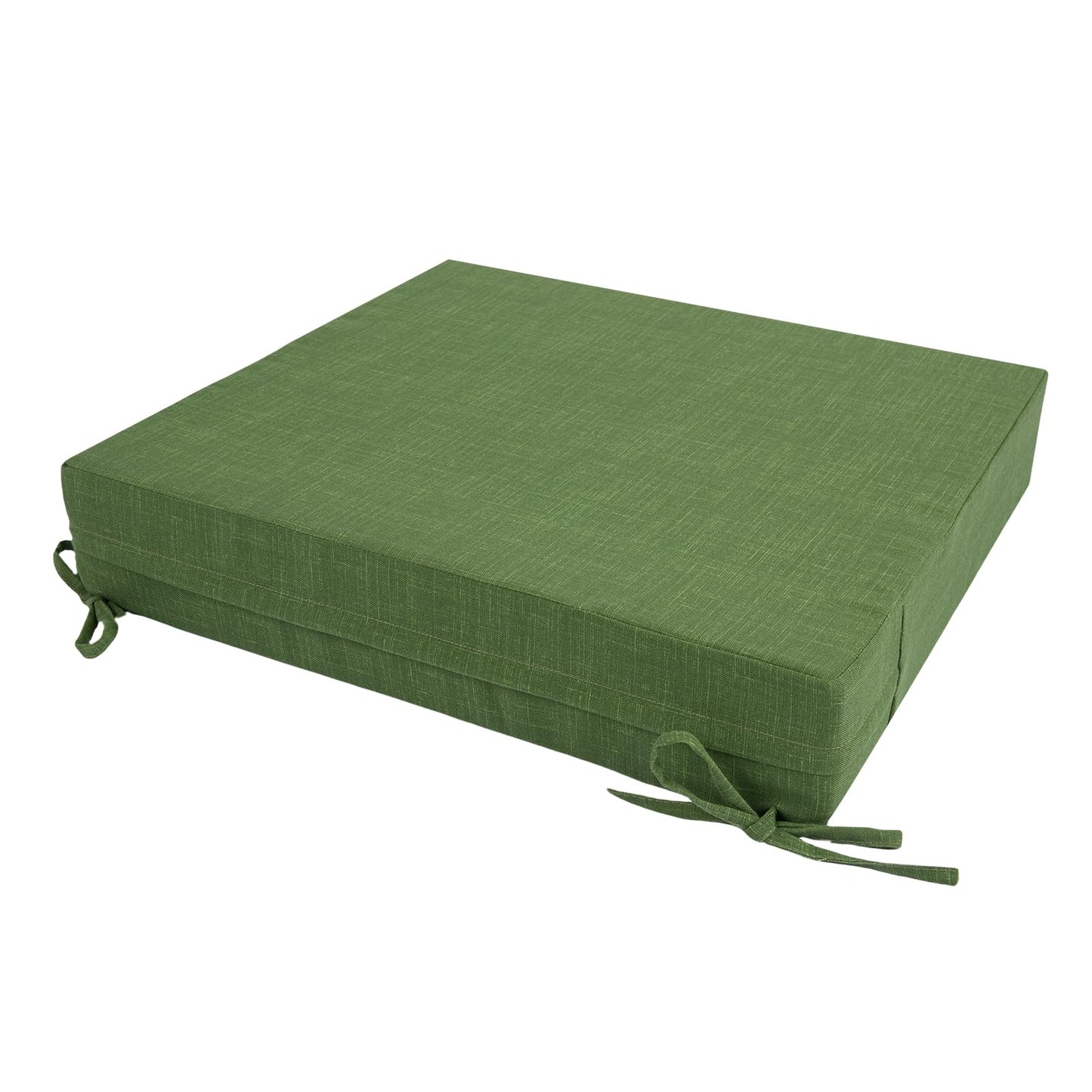IN4 Care Patio Cushion Covers with Ties, 2 Pack, Outdoor Water Resistant Deep Seat Chair Cushion Slipcover 22x20x4 Inch for Garden Couch Sofa (Replacement Cover Only)-Tropical Linen Green