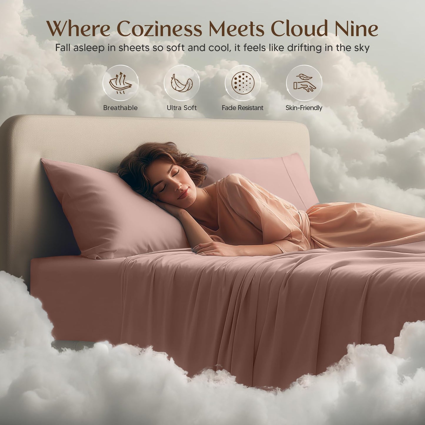 Utopia Bedding Queen Size Sheet Set – 4 Piece Bed Sheets, Soft and Breathable Microfiber, Includes 1 Fitted Sheet, 1 Flat Sheet and 2 Pillowcases – Oeko Tex (Blush Pink)