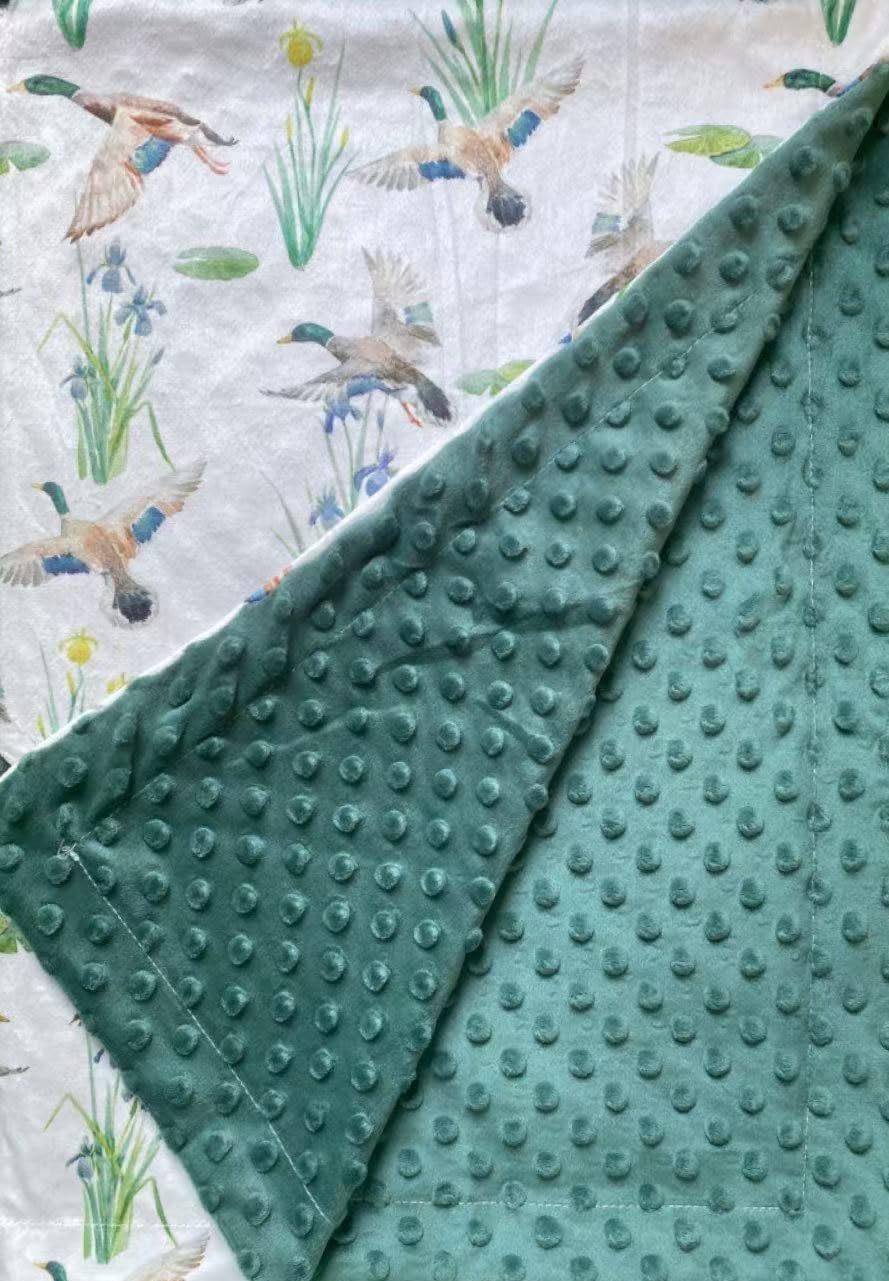 Baby Blanket for Boys Girls Super Soft Double Layer Minky with Dotted Backing Cute Cow Crib Receiving Blanket Bed Throws for Newborns Nursery Stroller Toddler 30 x 40 Inch (Mallard)