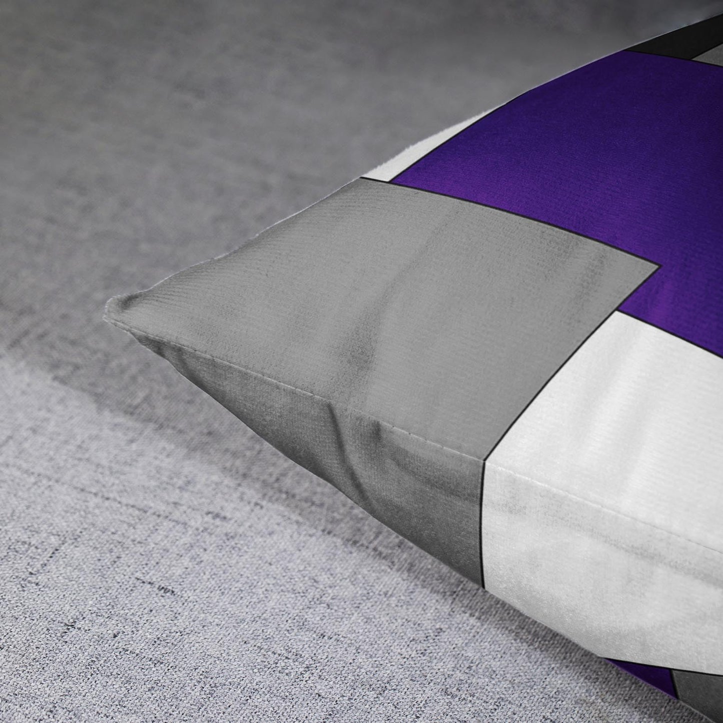 Emvency Set of 2 Purple Geometric Throw Pillow Cover Black Grey White Painting Abstract Checkered Design Decorative Pillow Case Modern Home Decor Standard Square 18x18 Inch Cushion Pillowcase