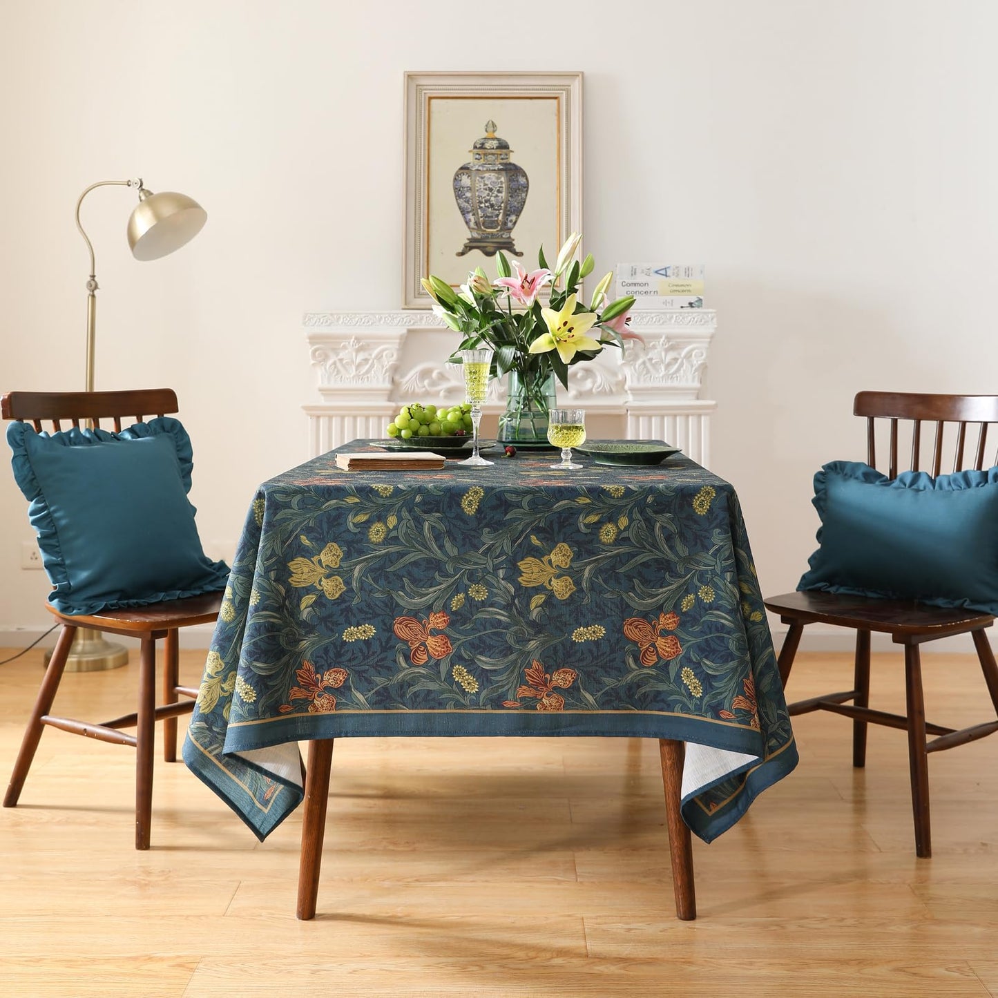 patdrea Vintage French Linen Tablecloth,Square,55"x55"-Herbert C