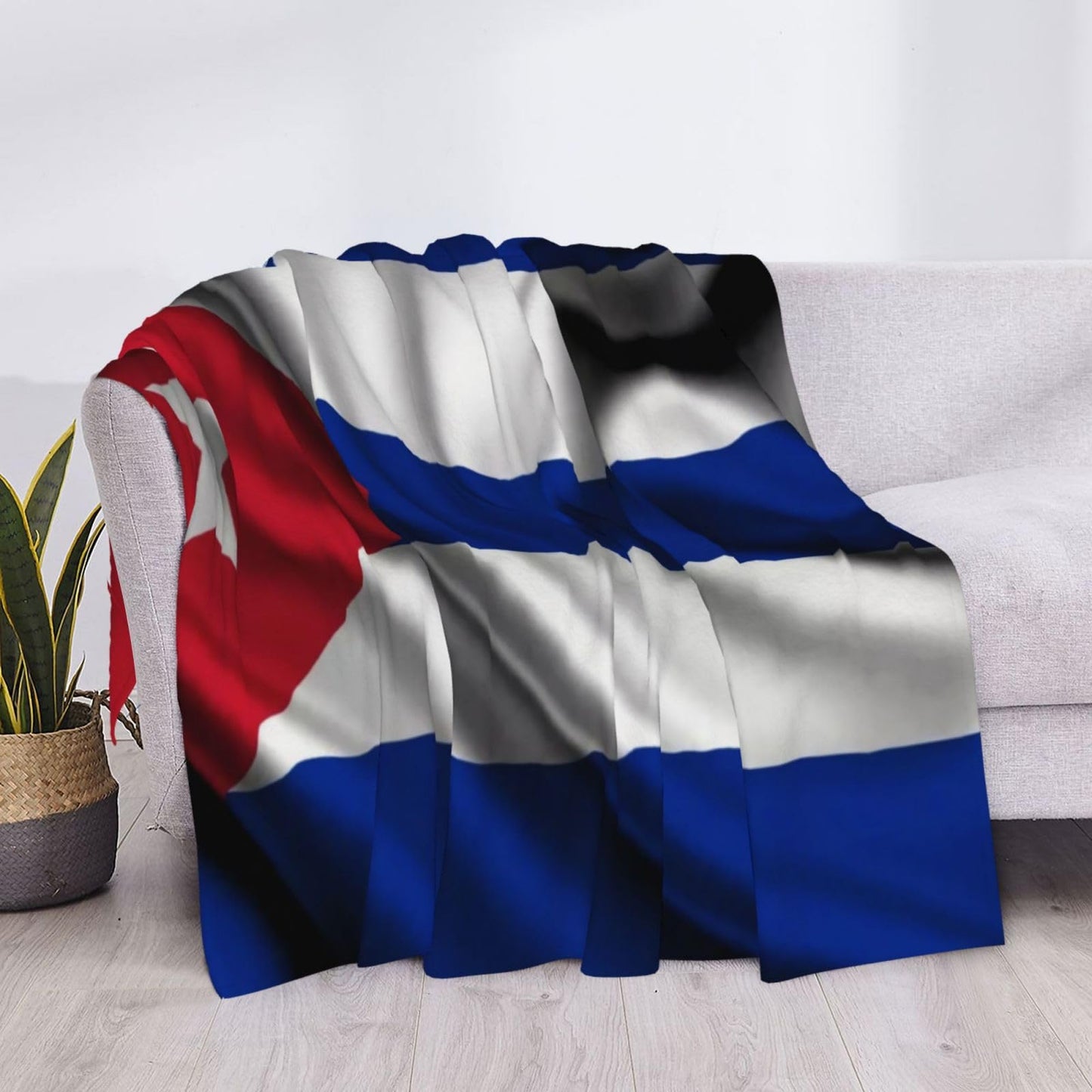 Cuban Throw Blankets Vintage for Bed & Couch Warm Winter Style - Lightweight Cozy Stylish Blanket for All Seasons