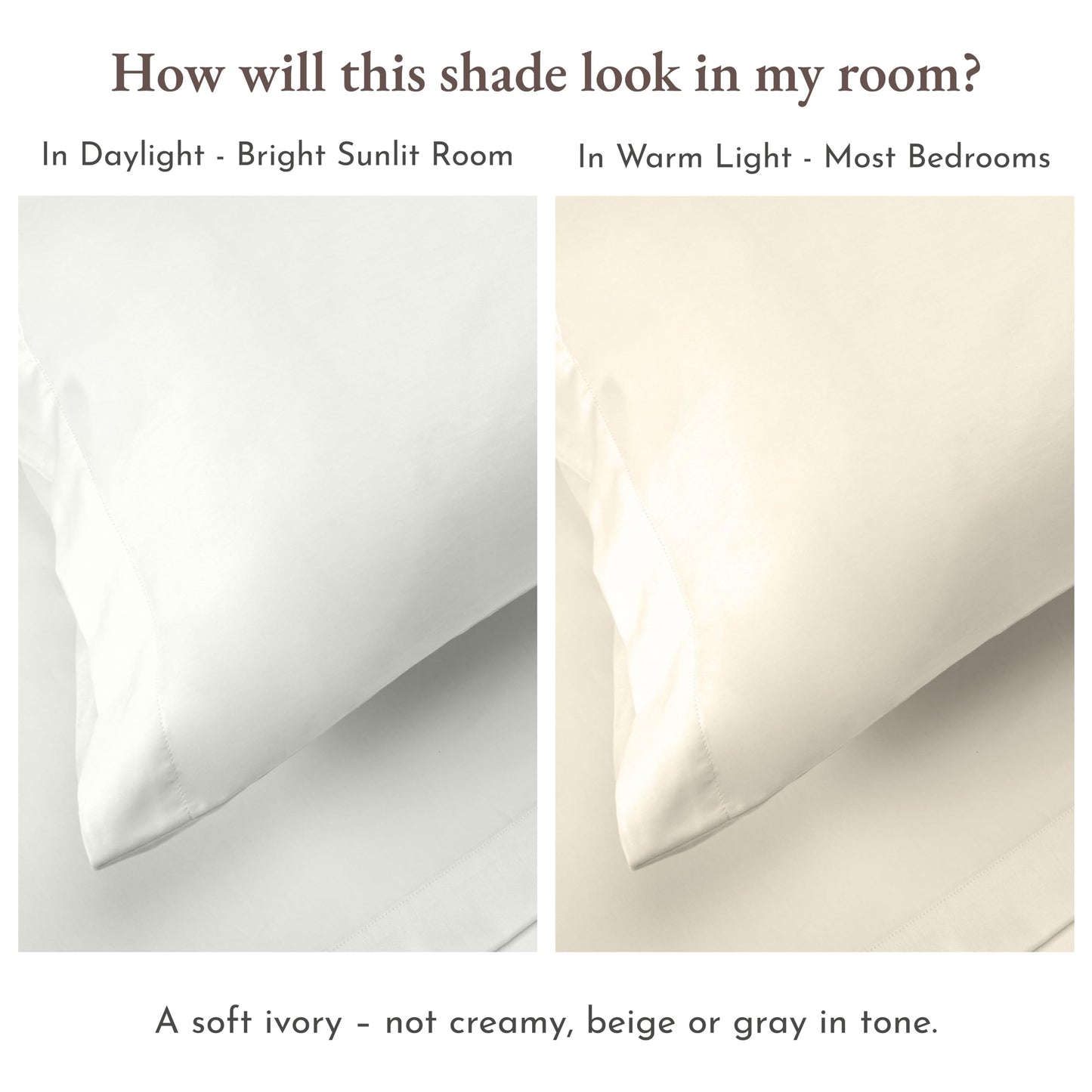 California Design Den Deep Pocket Queen Sheets Set - Natural 100% Cotton Sheets Queen Size Bed Set, Soft Sateen Weave, Breathable and Durable Bedding Ivory (Eggshell)