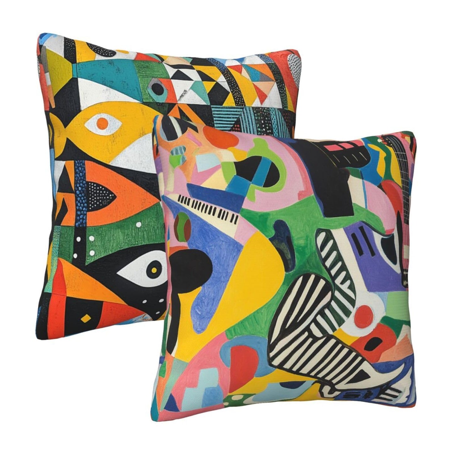 Guiteinyi Abstract Mid Century Throw Pillow Covers 18x18 Set of 2 Square Pillow Case for Home Decorative Sofa Couch Bedroom Living Room