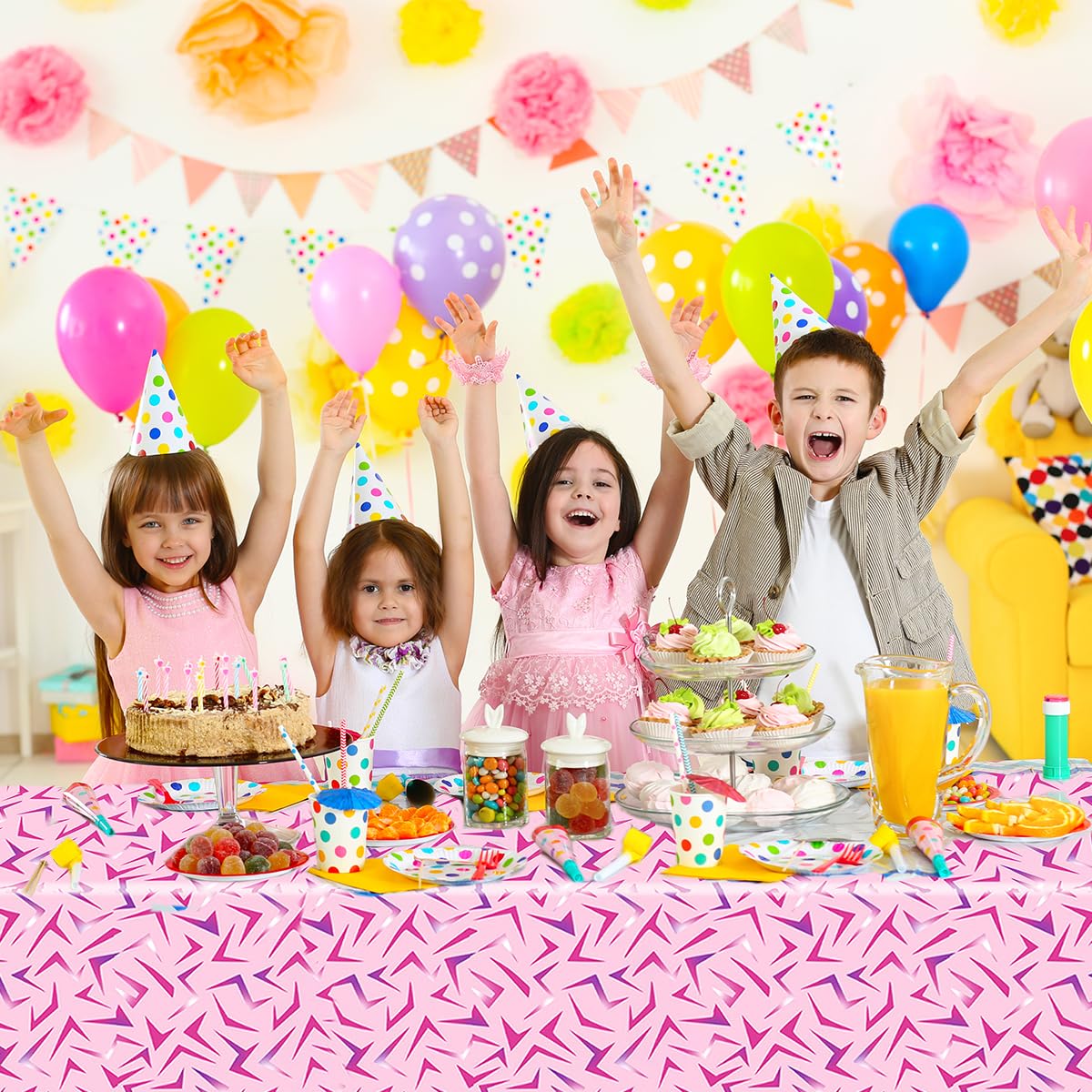YTHKJS 2Pcs Demon Birthday Party Tablecloth Hunter Theme Party Table Decoration Demon Energy Disposable Tablecloths