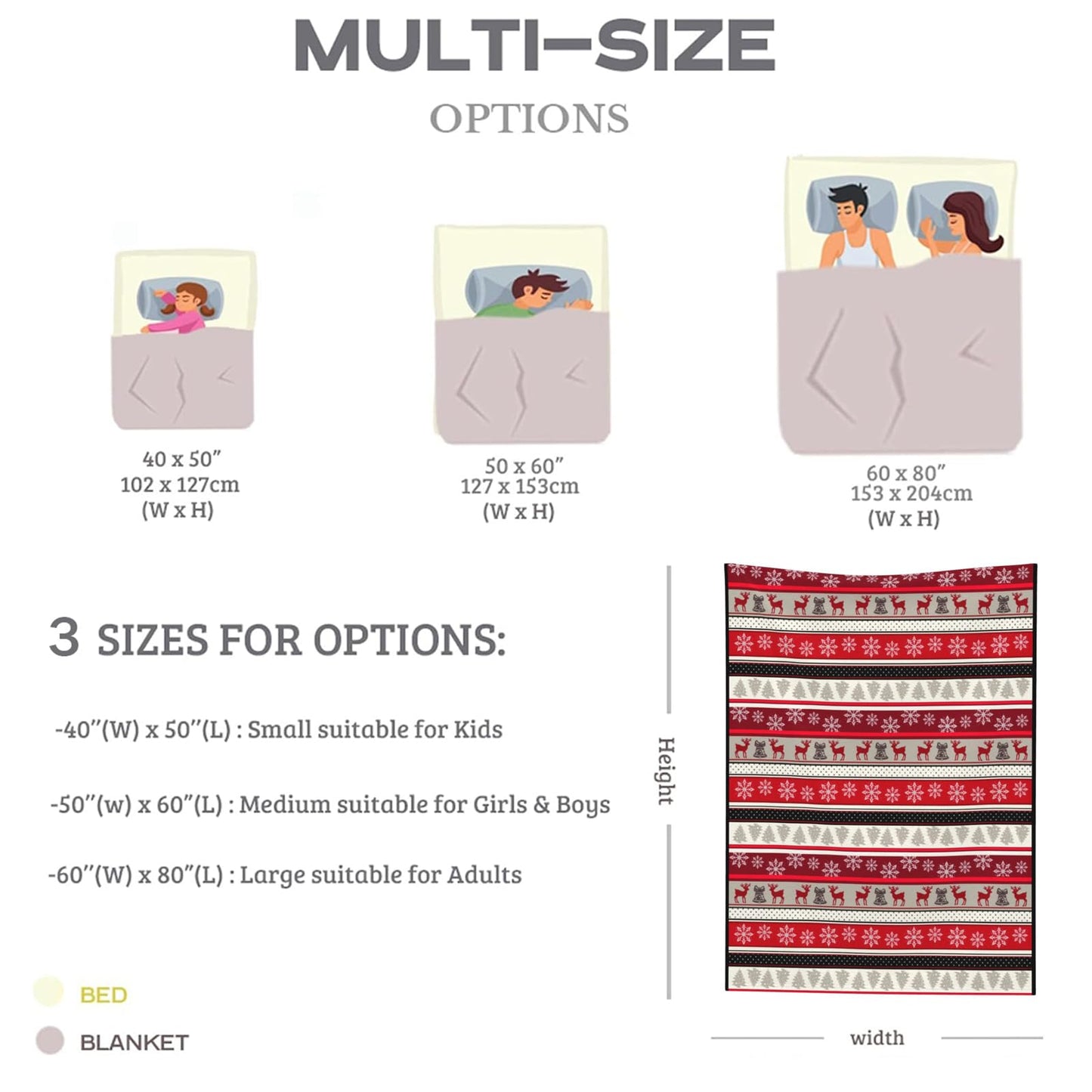 Christmas Throw Blanket Fuzzy Soft Cozy Christmas Blankets Soft Throws Warm Lightweight Plush Fleece Throw Blanket for Kids Men Women Gift Bed Couch Sofa 50"x40"