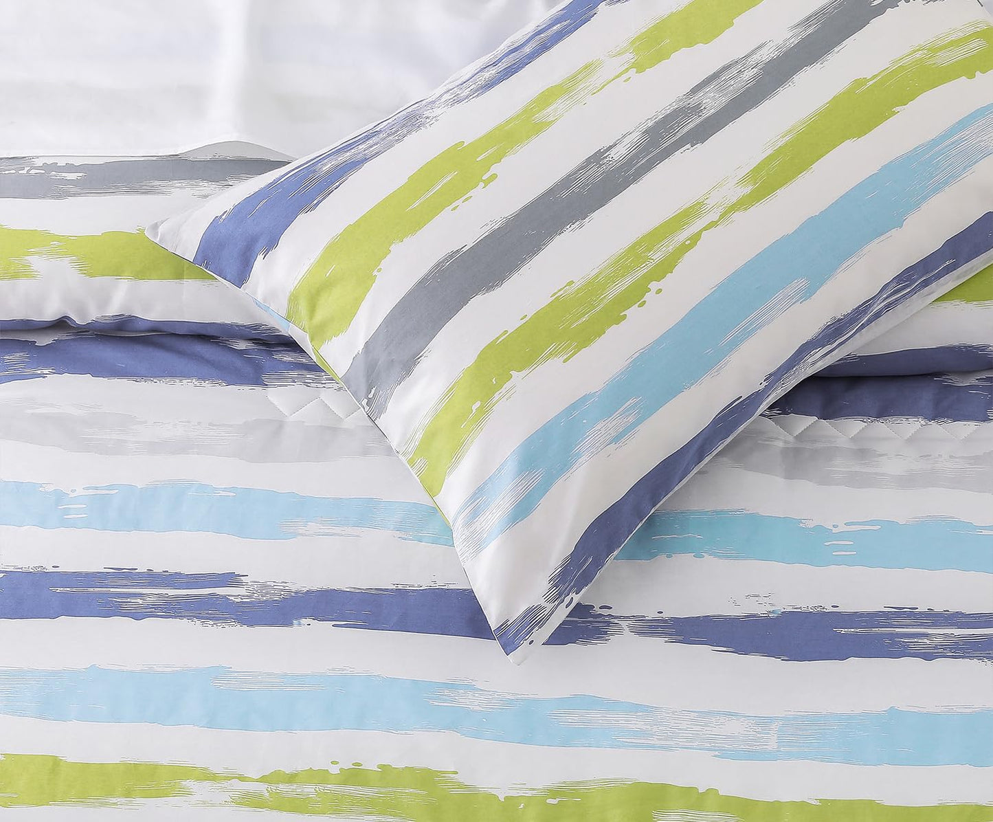 SLEEPBELLA Comforter King Size, 600 Thread Count Cotton Grey Branch with Yellow Turquoise Polka Dot Pattern Green Reversible Comforter Set,Down Alternative Bedding Set 3Pcs(King, Grey Branch)