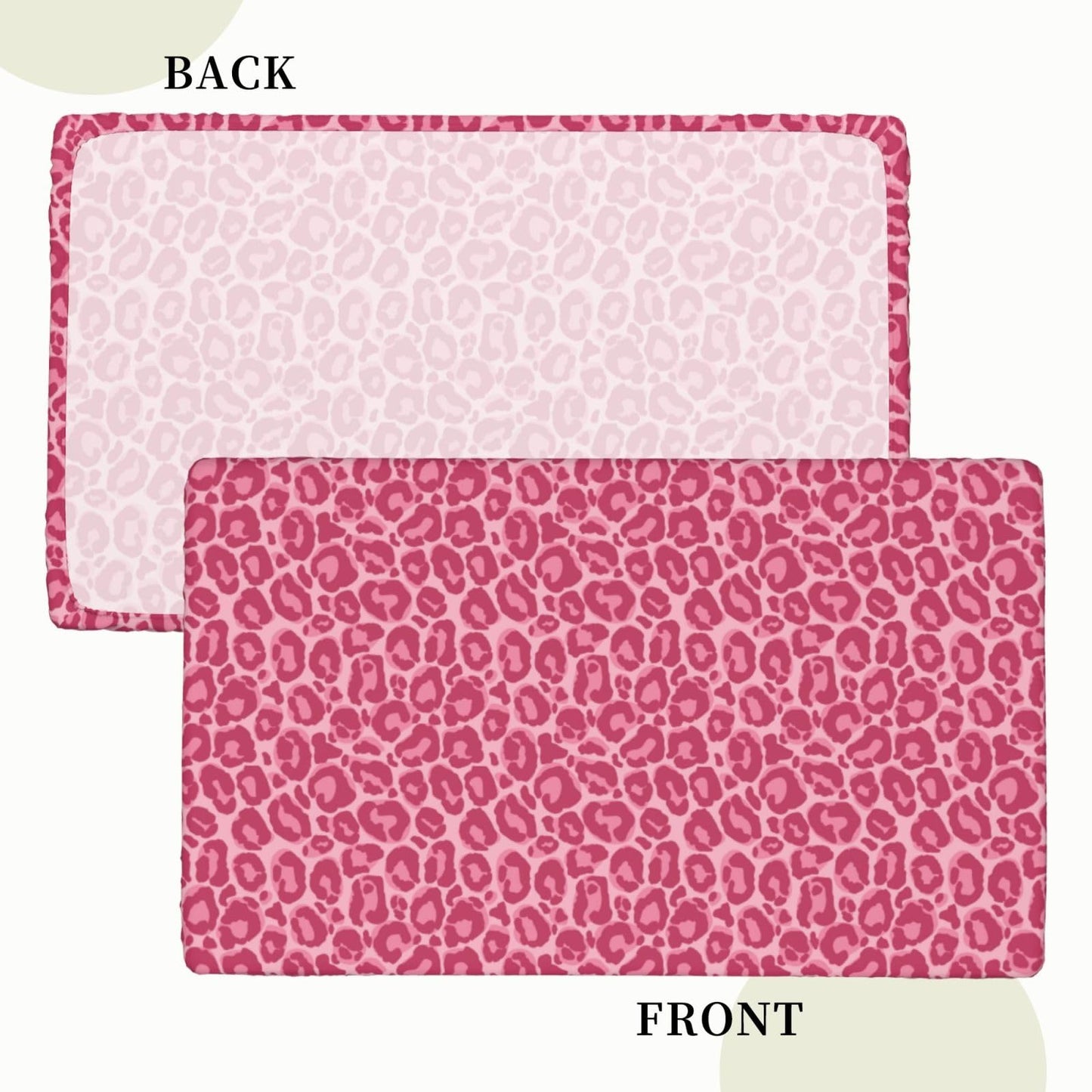 Gbuzozie Pink Leopard Rectangle Tablecloth with Elastic Edge, 4FT Table Cloths Washable Reusable Rectangular Table Cover for Kitchen Dining Party, 48" L X 30" W