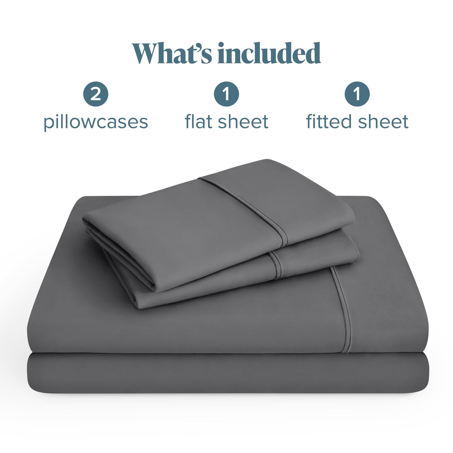 Bare Home Queen Sheet Set - 1800 Ultra-Soft Microfiber Queen Bed Sheets - Double Brushed - Deep Pockets - Easy Fit - 4 Piece Set - Bedding Sheets & Pillowcases (Queen, Grey)