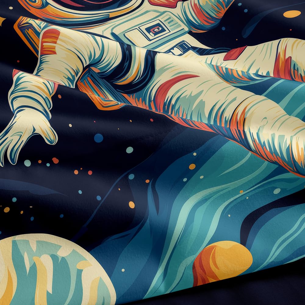 RUPSLO Space Astronaut Comforter Set Twin,Boys Twin Space Bedding Set 5 Pieces,Twin Comforter Set for Kids,Galaxy Comforter with Astronaut Patterns
