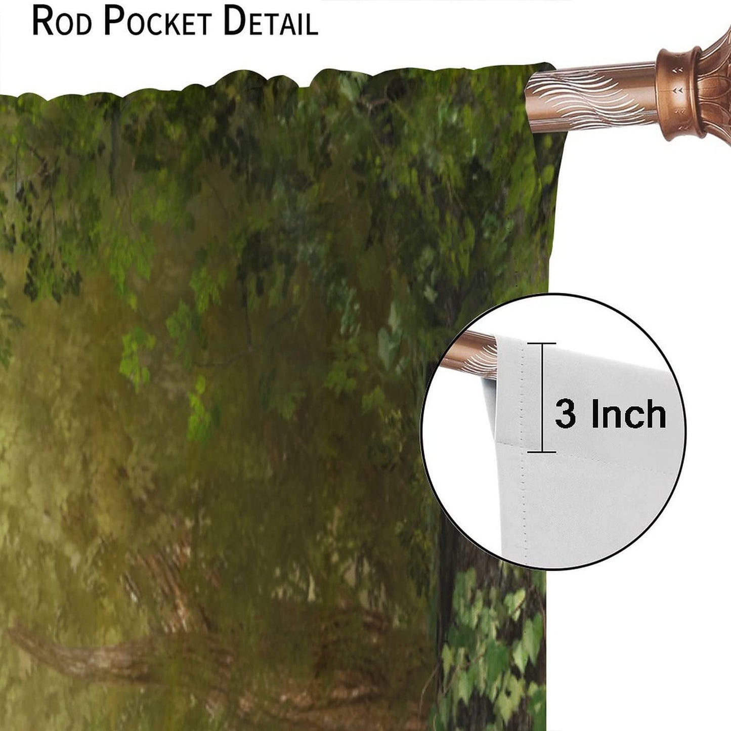 Dream Forest Curtains Beautiful and Charming Fairy Tale Lush Forest Land Mushroom Stumps Flowers Suitable for Kitchen Blackout Window Drapes Decoration 2 Panels Green 42x45 Inch