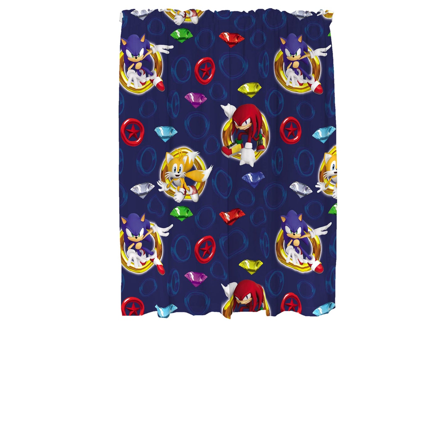 Sonic the Hedgehog Kids Window Curtains, 84 Inch Length 2-Panel Set, Semi Light Filtering Drapes for Bedroom & Playroom, (Officially Licensed Product) by Franco