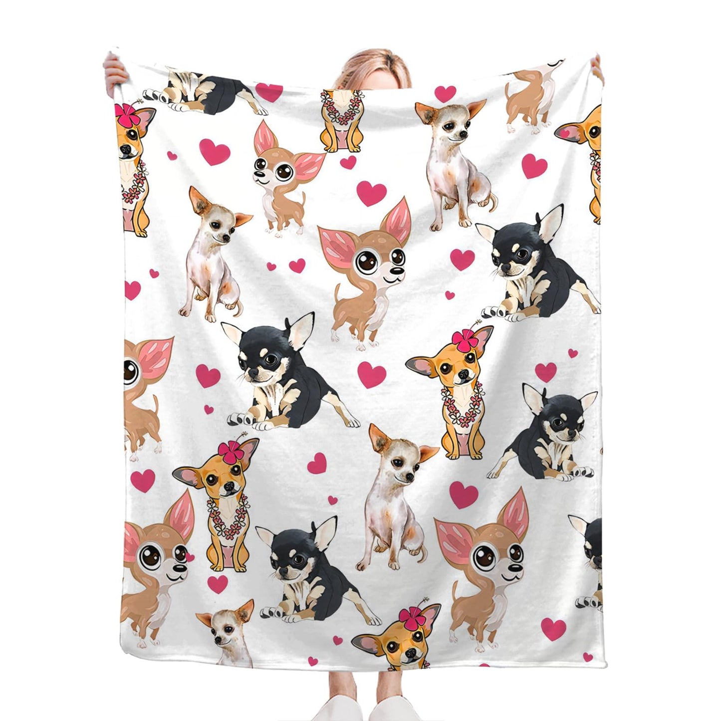 Tijuboni Chihuahua Throw Blanket Dog Gifts for Girls Boys Women Men Kids Adults Soft Flannel Fleece Blanket for Couch Sofa Bed Home Decor 40"x50"