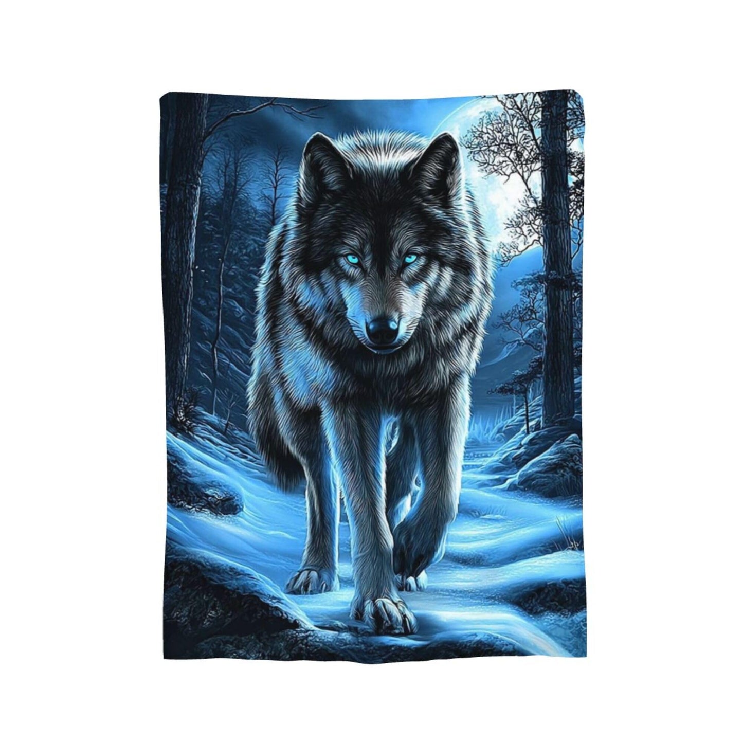 Wolf Blanket Wolf Decor Cozy Animal Throw Super Soft Plush Flannel Fleece Blanket Gift for Kids Adults Men Women Ultra Warm & Lightweight Flannel, 60"X50"