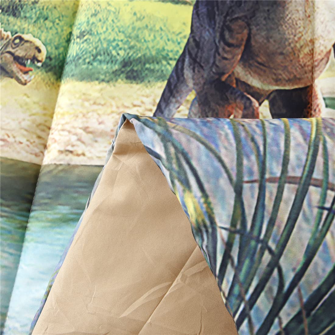WINLIFE Dinosaur Twin Comforter Set Kids Bedding T-Rex 3D Jurassic Dinosaur Comforter Set for Boys Teen, Soft Lightweight Children Bed Sets (3 Pieces, Twin)