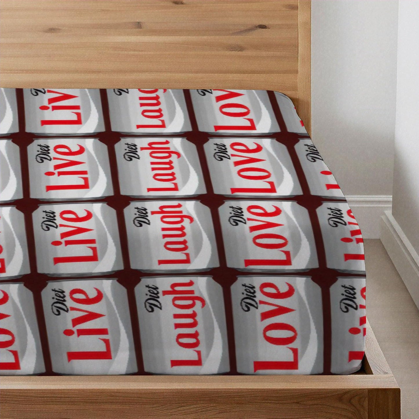 Allenjoy Full Size Light Beverage Fitted Sheet Soft Drink Bed Flat Sheets Bedding Set Deep Pockets Up to 16" Bedroom Decor with 2 Pillowcases SC00133-009