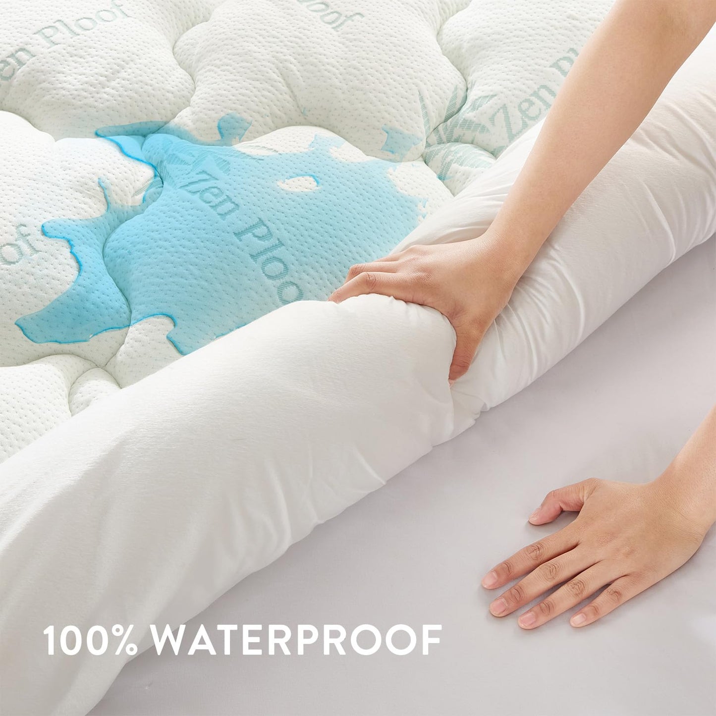 Surefit Ultra Soft Waterproof Mattress Topper, Pillow Top Mattress Pad, Back Pressure Relief, Viscose Derived from Bamboo, Naturally Cooling for Hot Sleepers, Queen 60x80