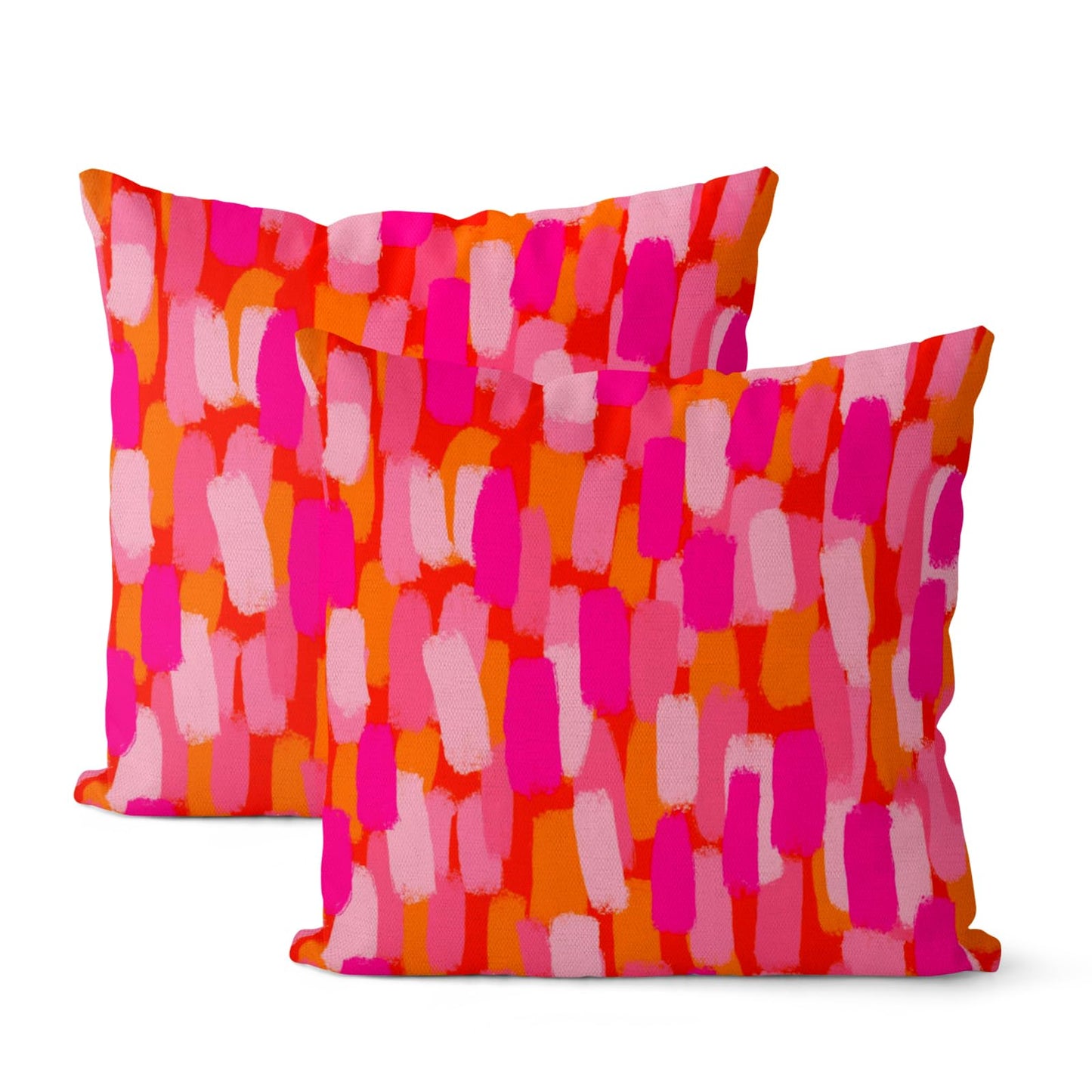 DAFENA Preppy Hot Pink Pillow Covers 18x18 Inch 2 Pcs Burnt Orange Abstract Paint Decor Throw Pillows Modern Aesthetic Funky Outdoor Holiday Decoration Pillowcase Linen Cushion Cover for Couch Bed