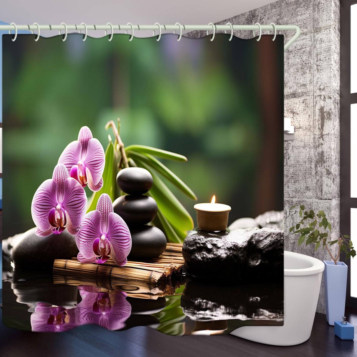 WODEJIAFANG Polyester Bath Blind Set Hooks & Liners in Bath Room Shower Curtains Sets for Bathroom Accessories,African Girls 3D Printed Beautiful Wide Fabric Toilet Curtain for Bathtub 72X72 inches