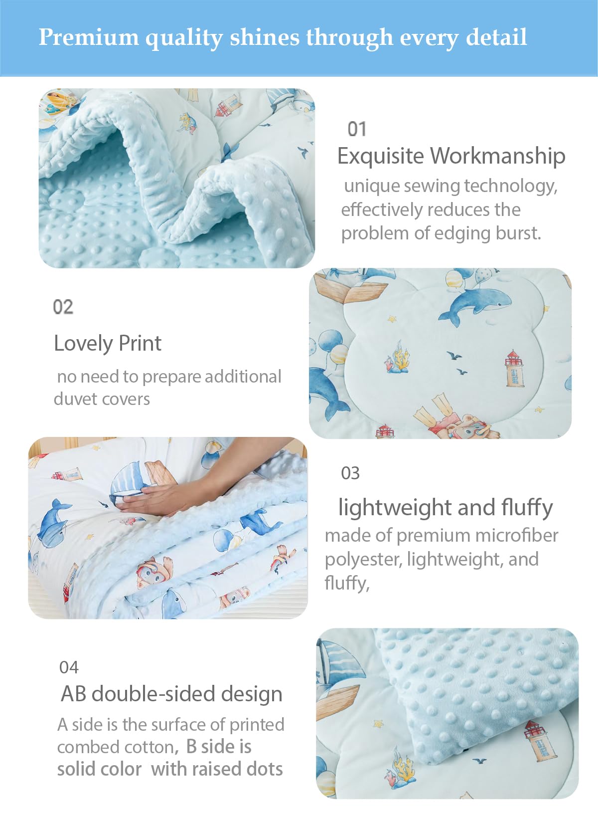 cutie pumpkin Toddler Comforter 47x59 Inch, Lightweight Down Alternative Quilted Blanket for Crib & Toddler Bed, Soft Minky Dots Baby Quilt, Machine Washable Year-Round Bedding