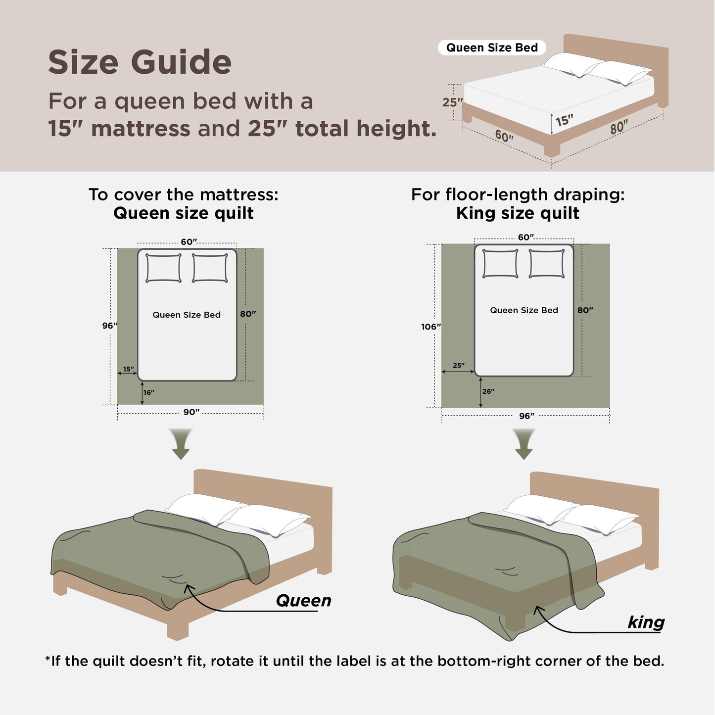 Bedsure King Size Quilt - Prewashed Extra Soft Cotton-Like Polyester Bedspreads King Size, Lightweight Comforter, Includes 1 Quilt 106x96 Inches with 2 Shams, Machine Washable, Beige