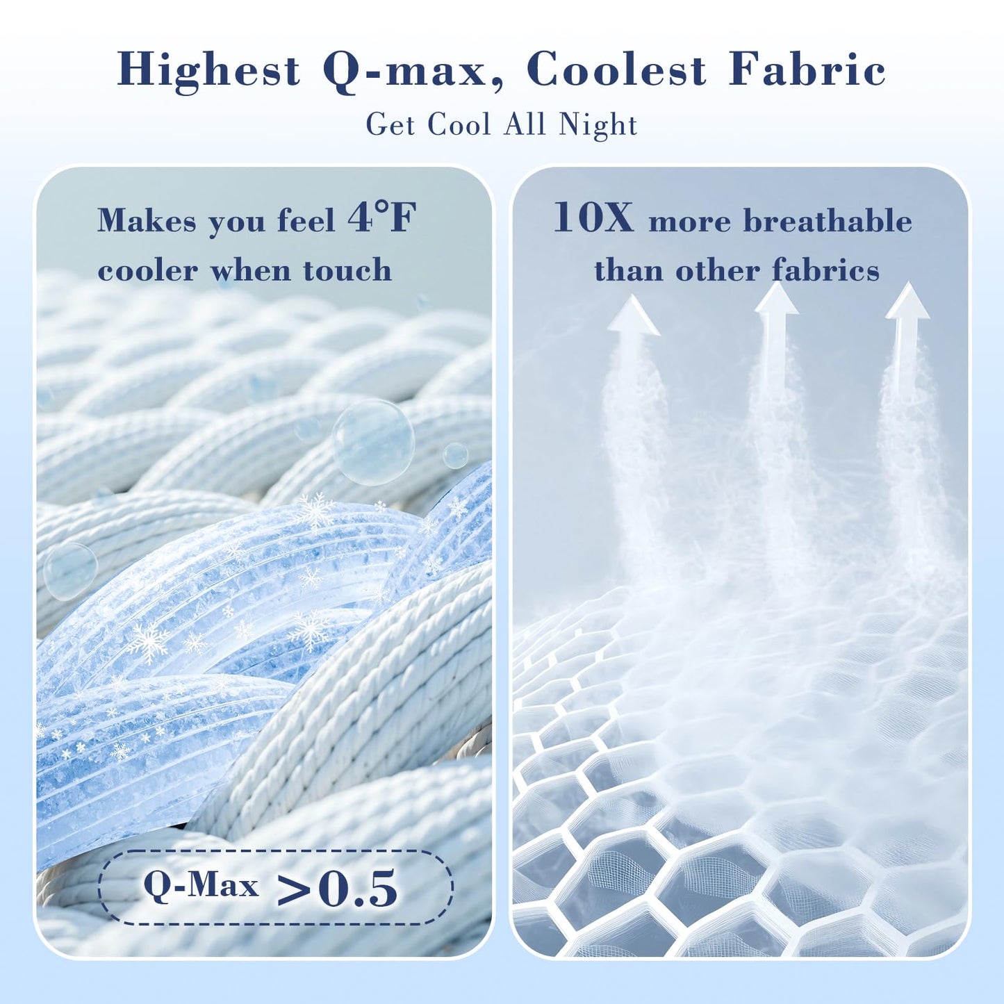 EMME Cooling Comforter Queen Size, Double Sided Cold 90% Nylon Fabric Fabric Cooling Blanket for Hot Sleepers, Q-Max>0.5 Breathable Summer Quilt for Night Sweater, Lightweight(Grey,90 x 90)