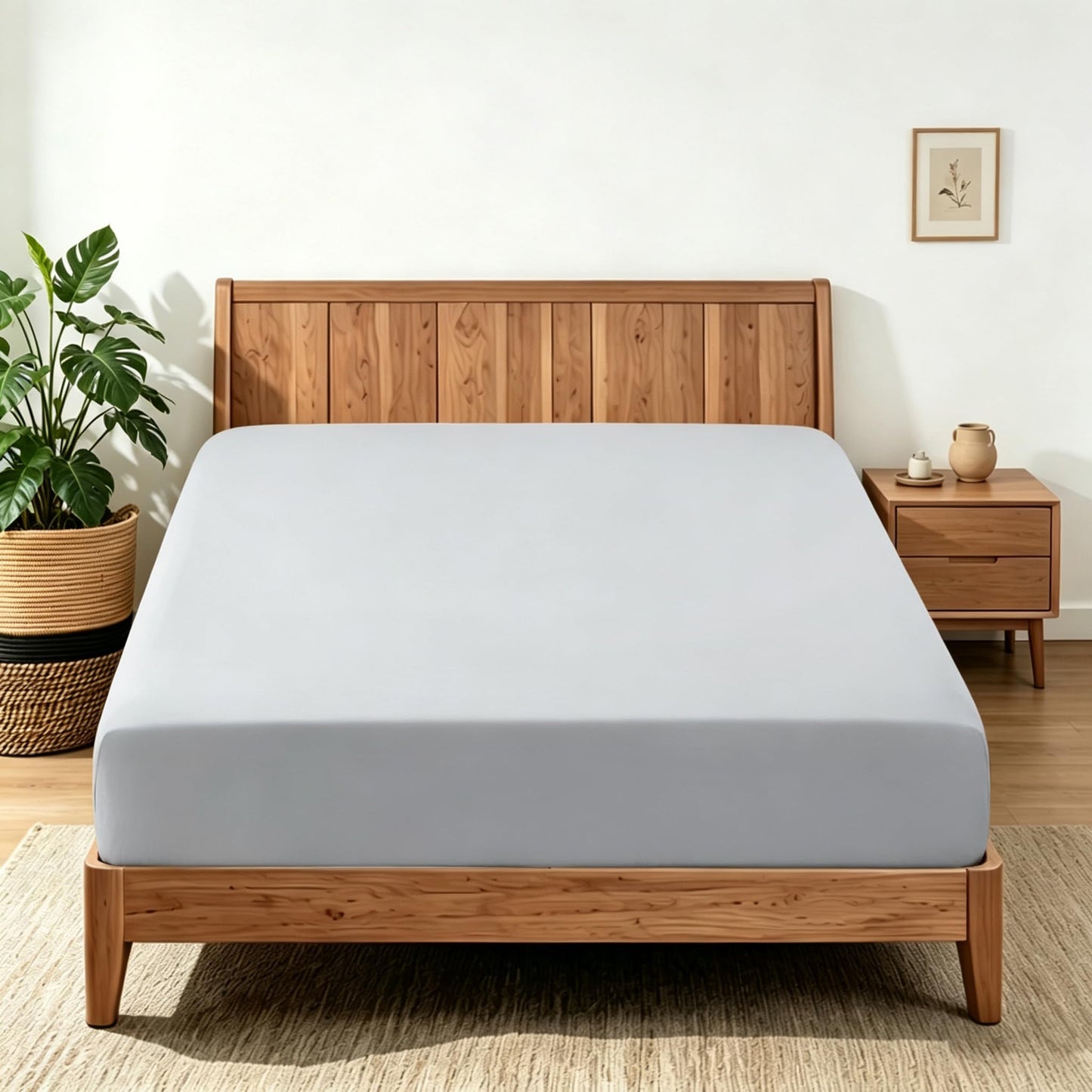2 Pack Queen Fitted Sheets Only, 100% Egyptian Cotton, Super Soft 600 Thread Count Sateen, 16" Deep Pocket Bottom Sheets, Breathable Hotel Quality, Durable All-Around Elastic, Grey