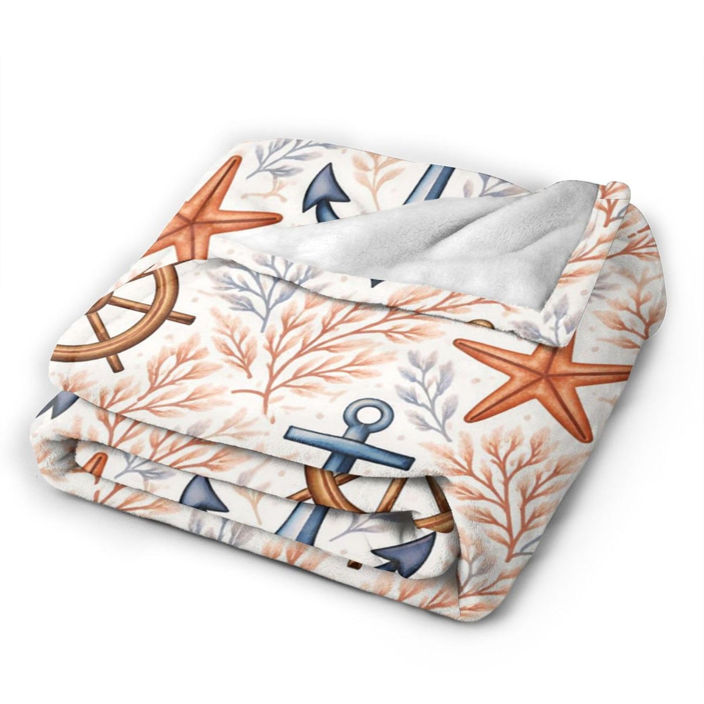 Anchor Throw Blanket 50"x40" Super Soft Plush Fluffy Fleece Cozy Fuzzy Anchor Blanket for Girls, Women, Kids, Boys, Adults, Men Anchors Lover Gift & Home Decor