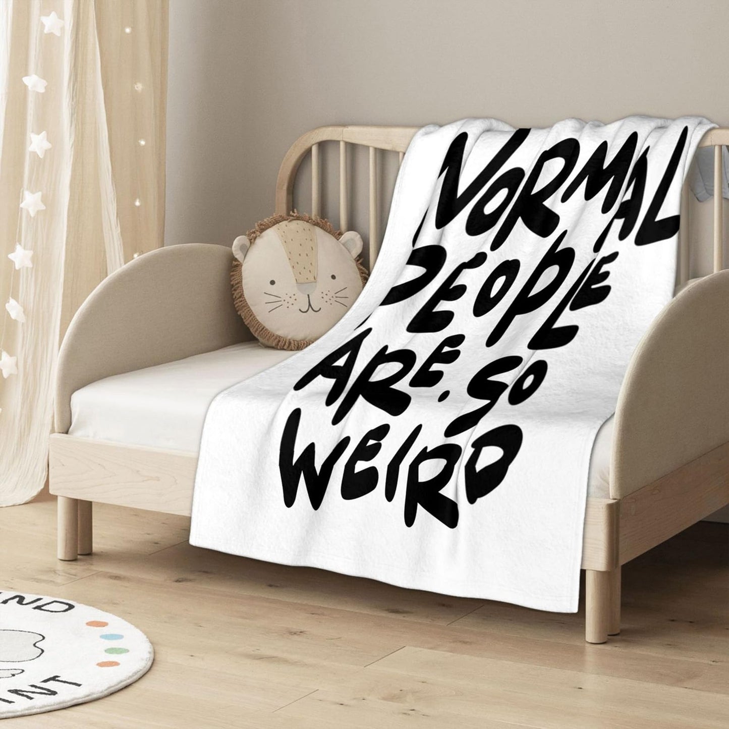 Throw Blanket 50x60 Inch,Normal People are So Weird Funny Hand Written Saying Cozy Soft Lightweight Fuzzy Flannel Blanket 60x50 Inch Suitable for Couch Bed Sofa Living Room in All Seasons